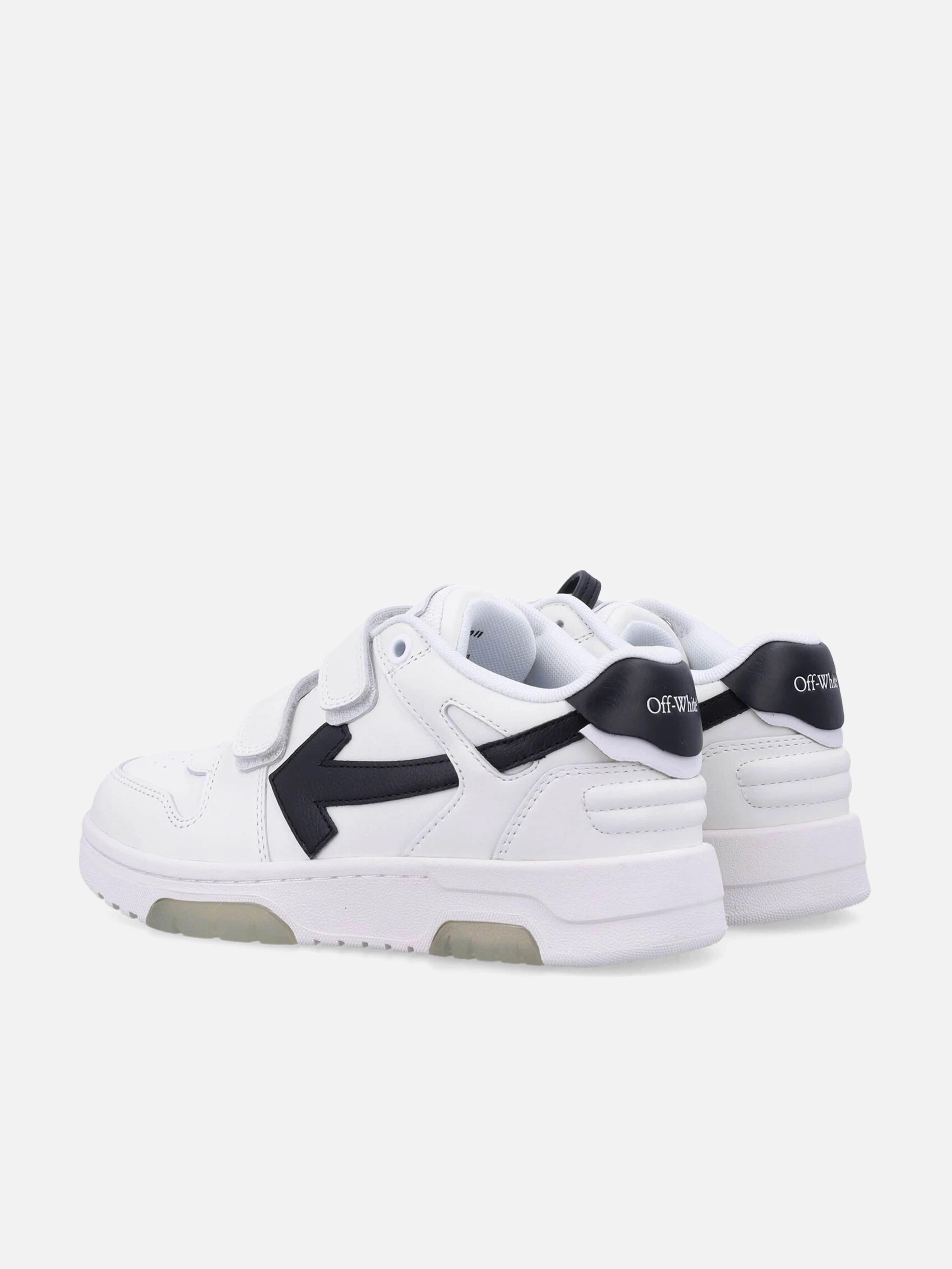 Embossed Leather Off-White Kids Out Of Office Straps Trainers in White Lightweight Design