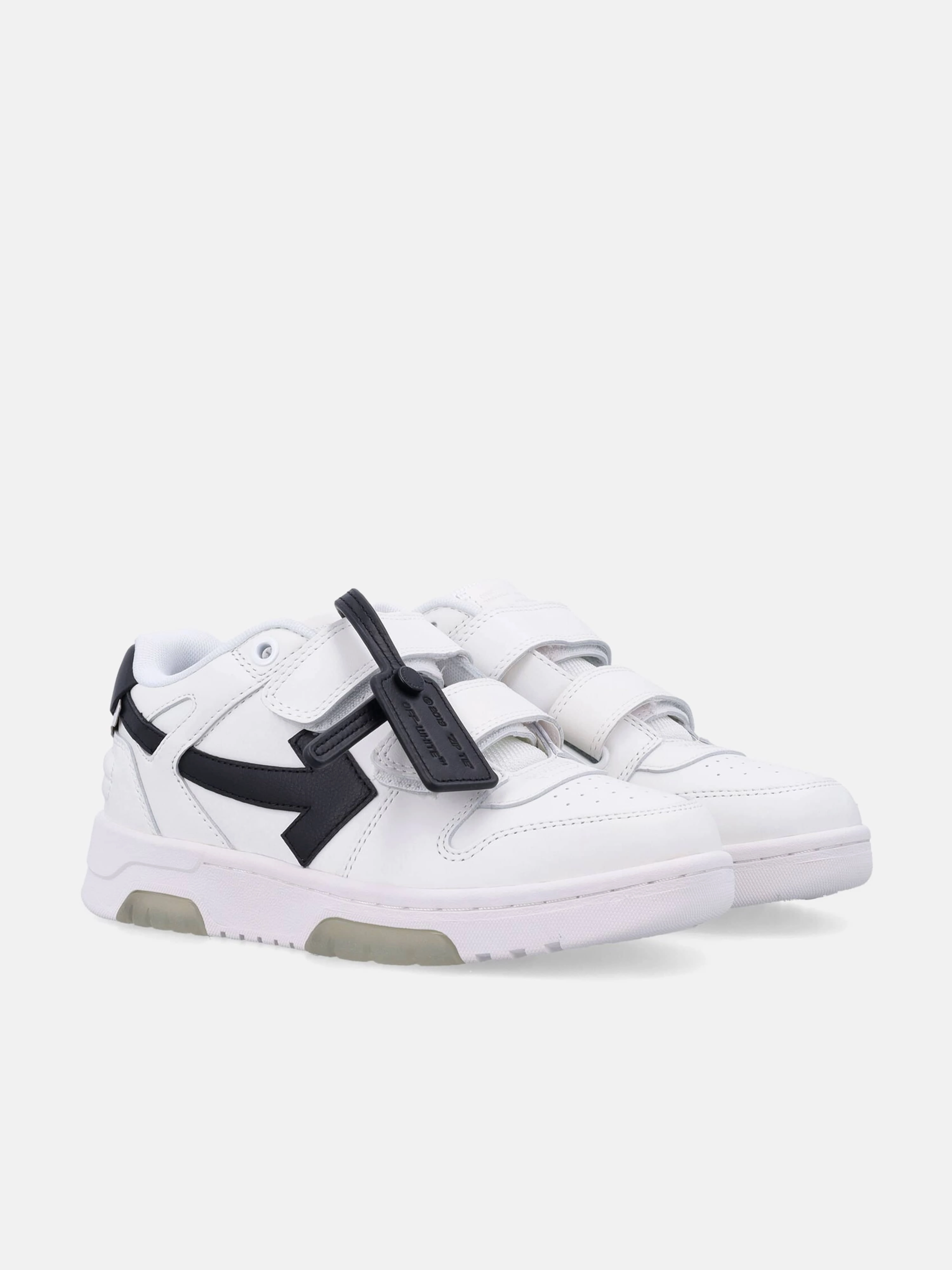 Everyday Luxury Off-White Kids Out Of Office Straps Trainers in White Textile