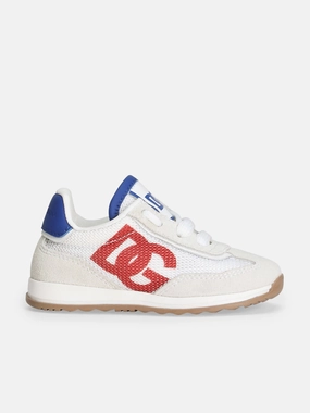 Easy Handling Boys Mixed Material DG Cushion Trainers in White Fragile material special Sleek & Modern, Make It Your Own