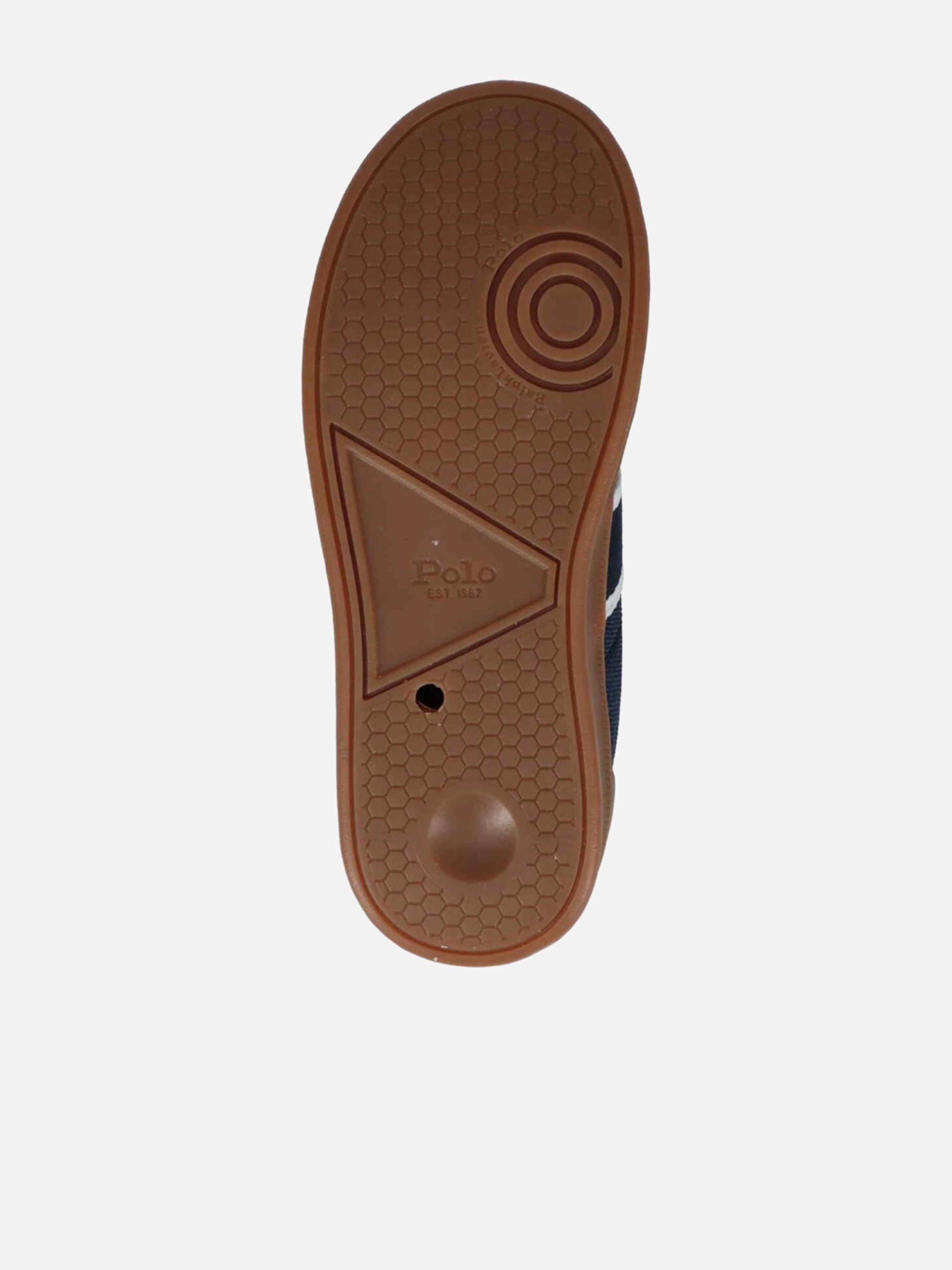 Casual Ralph Lauren Boys Heritage Court III T-Toe Trainers in Navy