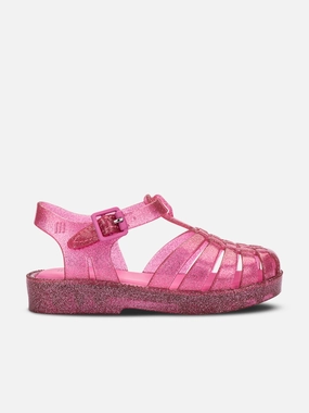 Easy to Operate Mini Melissa Girls Possession Shiny Glitter Sandals in Pink Member points redemption Treat Yourself Today, This WonT Last Long, Stylish Yet Functional