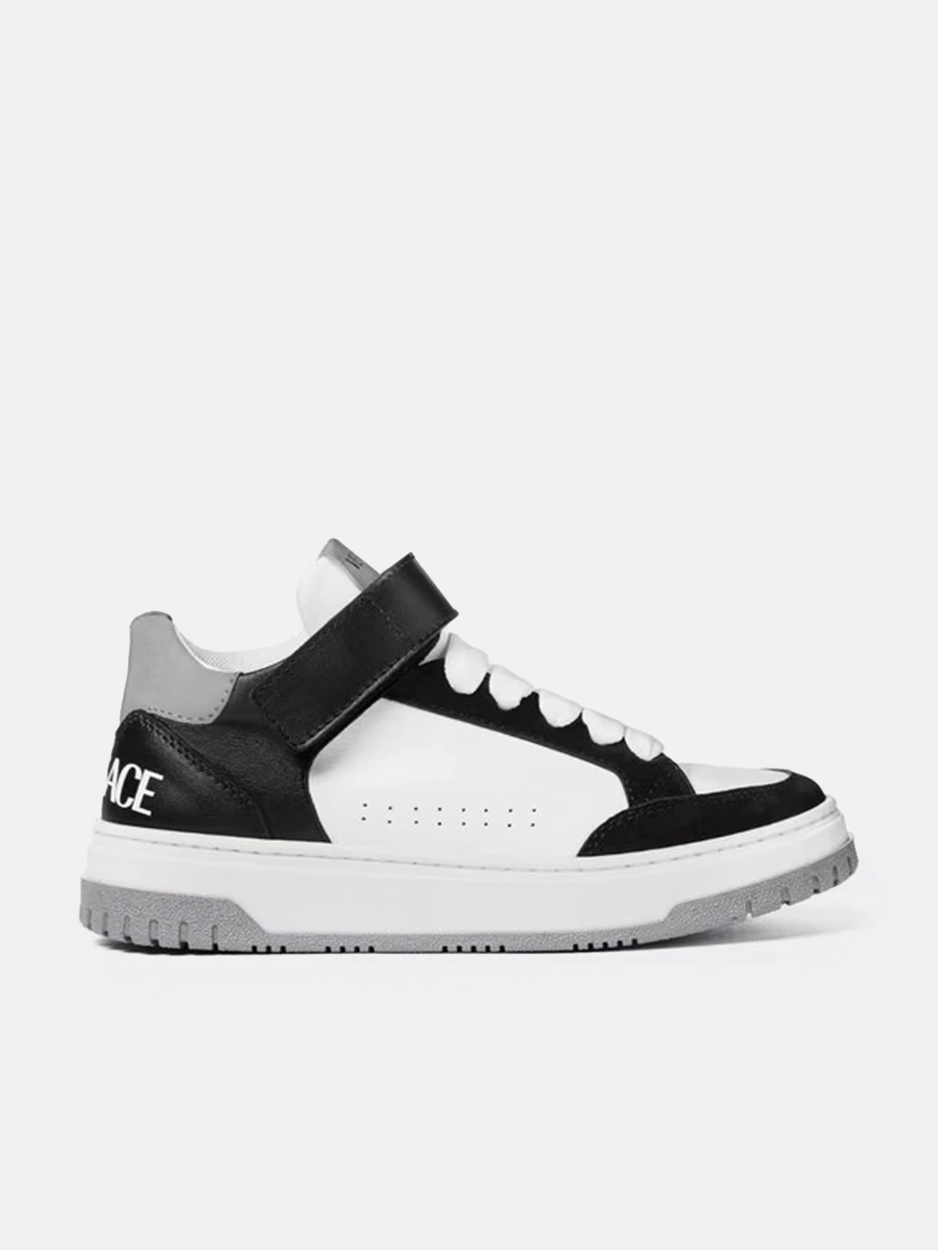 Eco-Friendly Versace Kids Leather Low Top Trainers in White Mass production special Wool