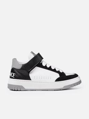 Eco-Friendly Versace Kids Leather Low Top Trainers in White Mass production special Wool