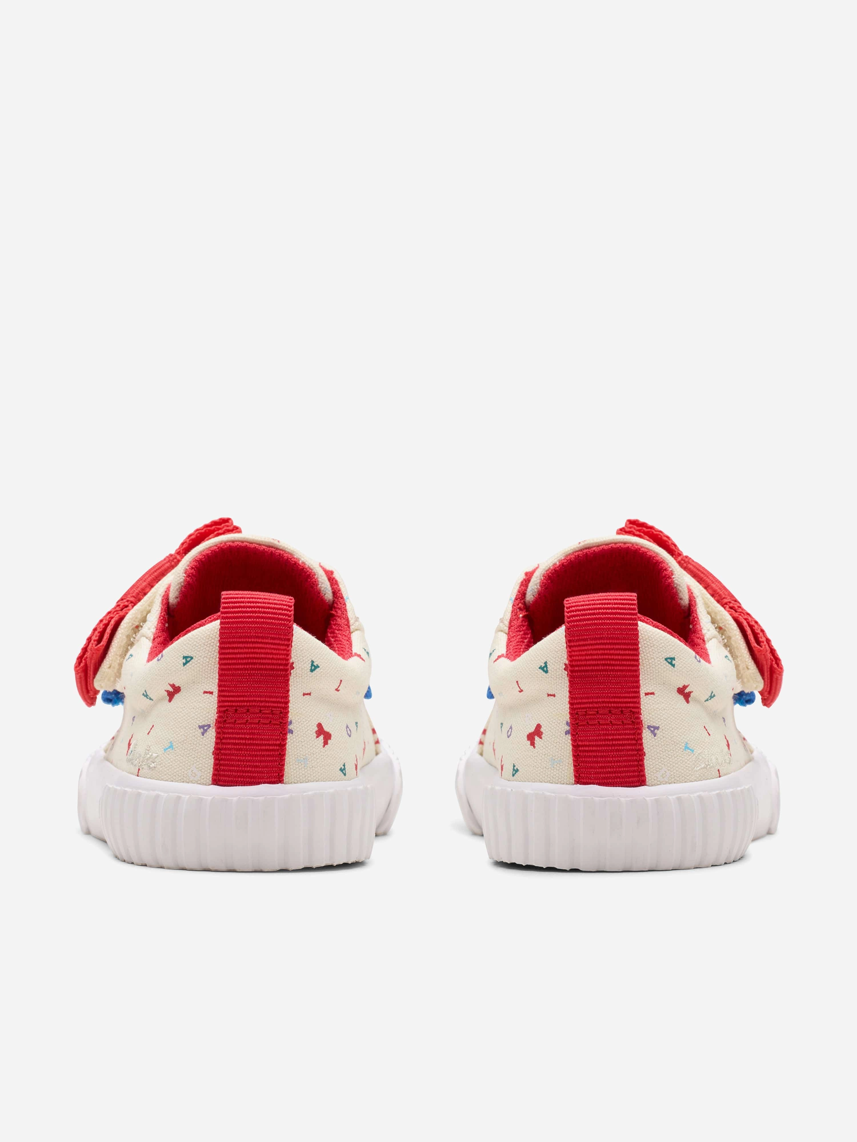 Clarks Girls Roald Dahl Foxing Bow Trainers in Ivory High Performance