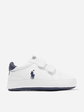 Efficiency-improving offer Ralph Lauren Baby Boys Heritage Court II Trainers in White 3x Refund for Fakes Exterior Pocket