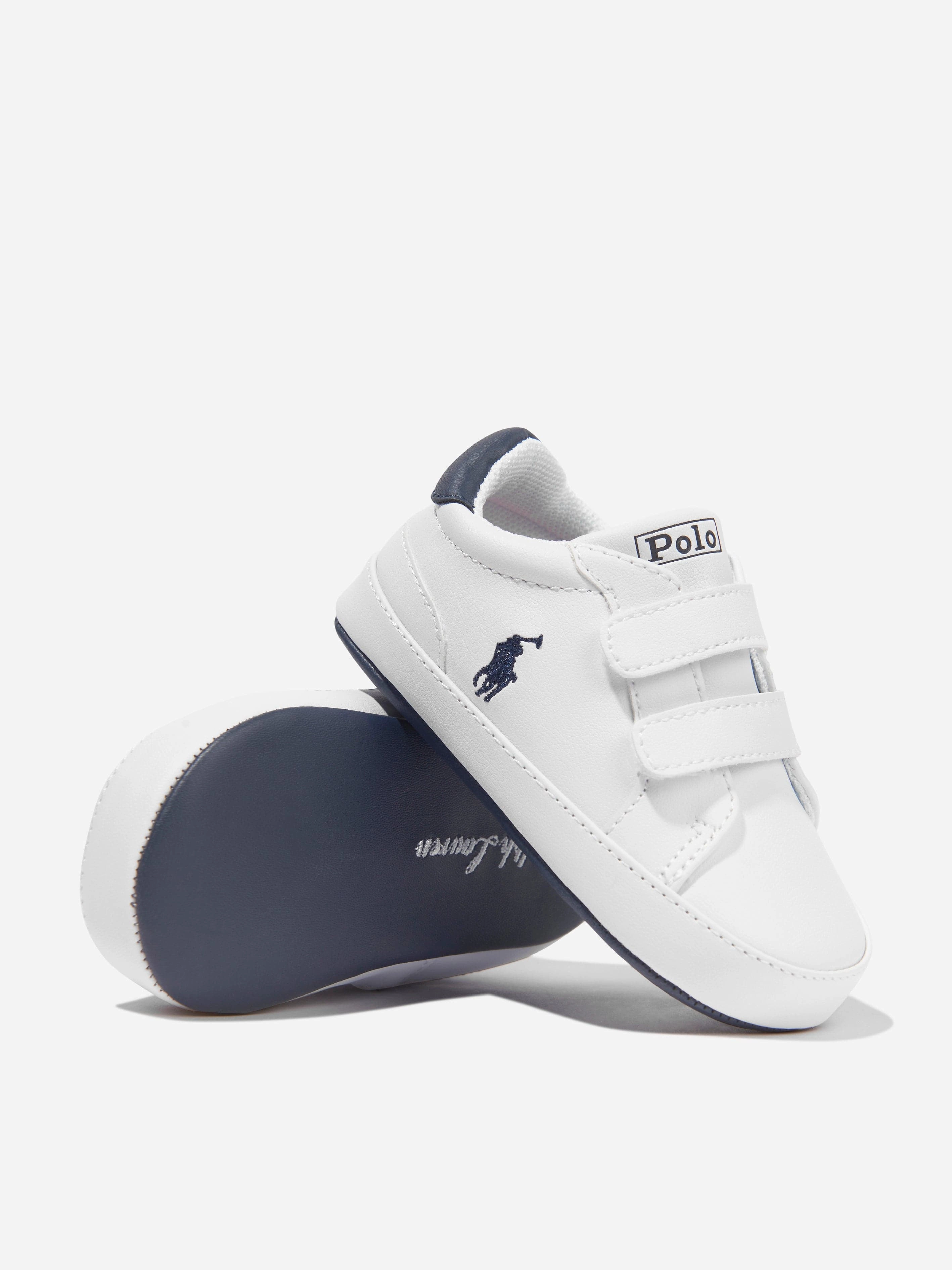 Quick-Dry Fabric Ralph Lauren Baby Boys Heritage Court II Trainers in White