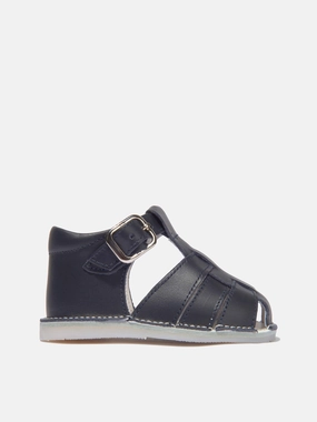 Your Ideal Choice Embroidered Andanines Baby Boys Leather Sandals in Navy Highly Praised From Desk To Dinner