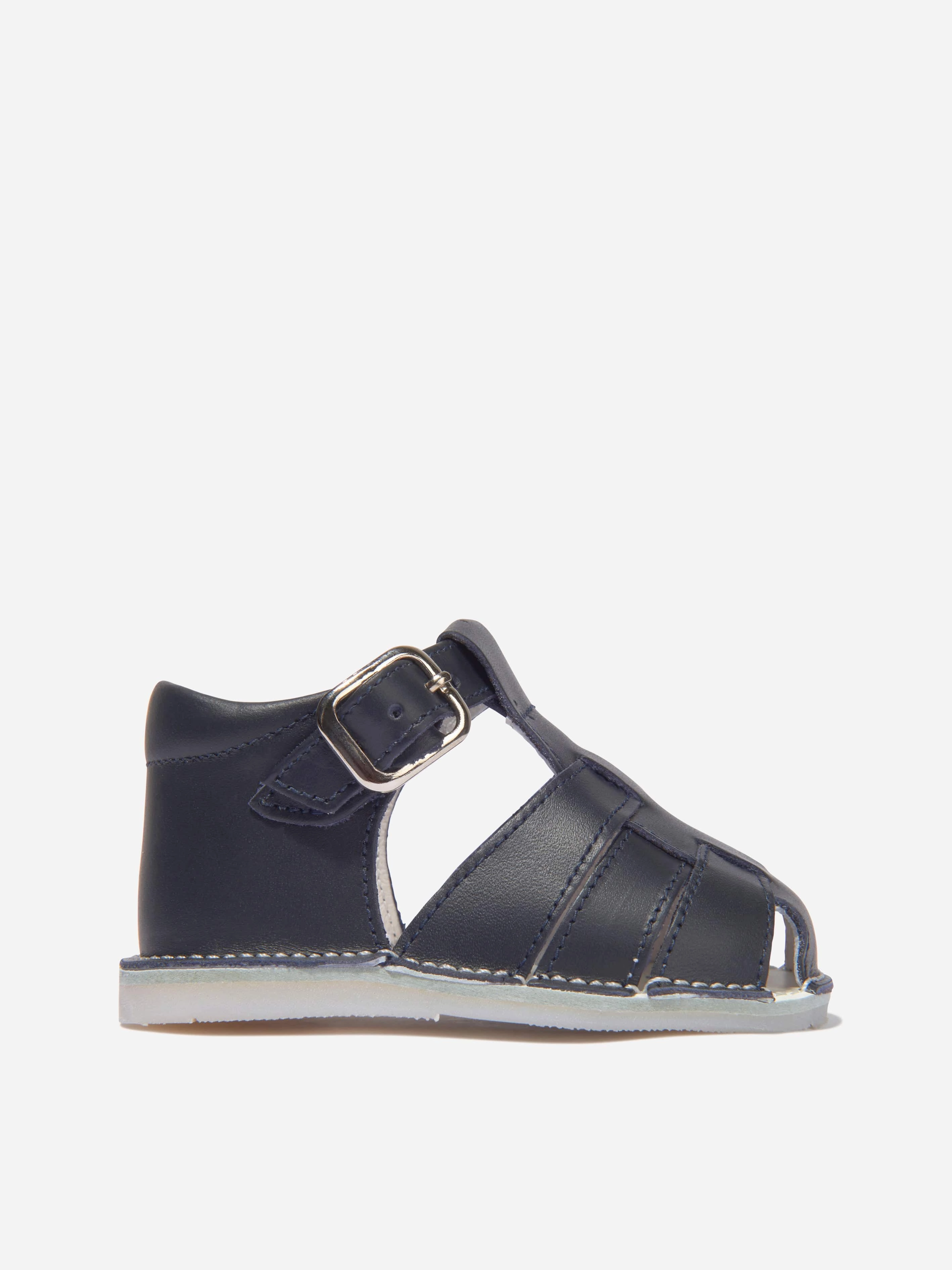 Your Ideal Choice Embroidered Andanines Baby Boys Leather Sandals in Navy Highly Praised From Desk To Dinner