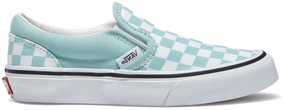 Travel-Friendly Everyday Vans Kids Classic Slip-On Checkerboard Canal Blue High-Grade Build