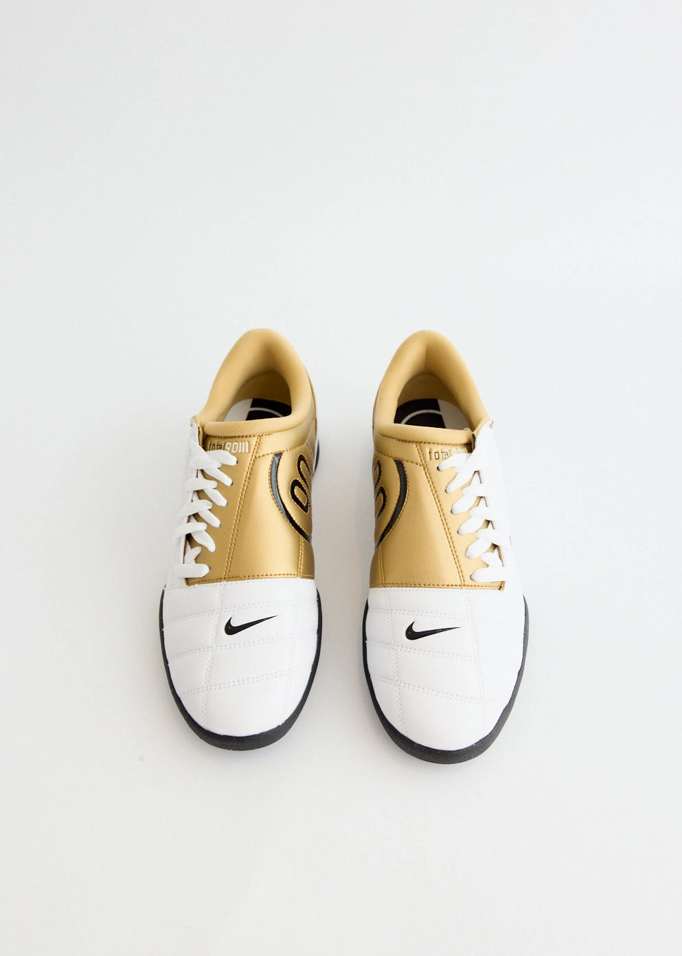 Total 90 'White Metallic Gold' Sneakers Waterproof, Gym Tote Bag With Shoe Compartment, Versatile Everyday Style