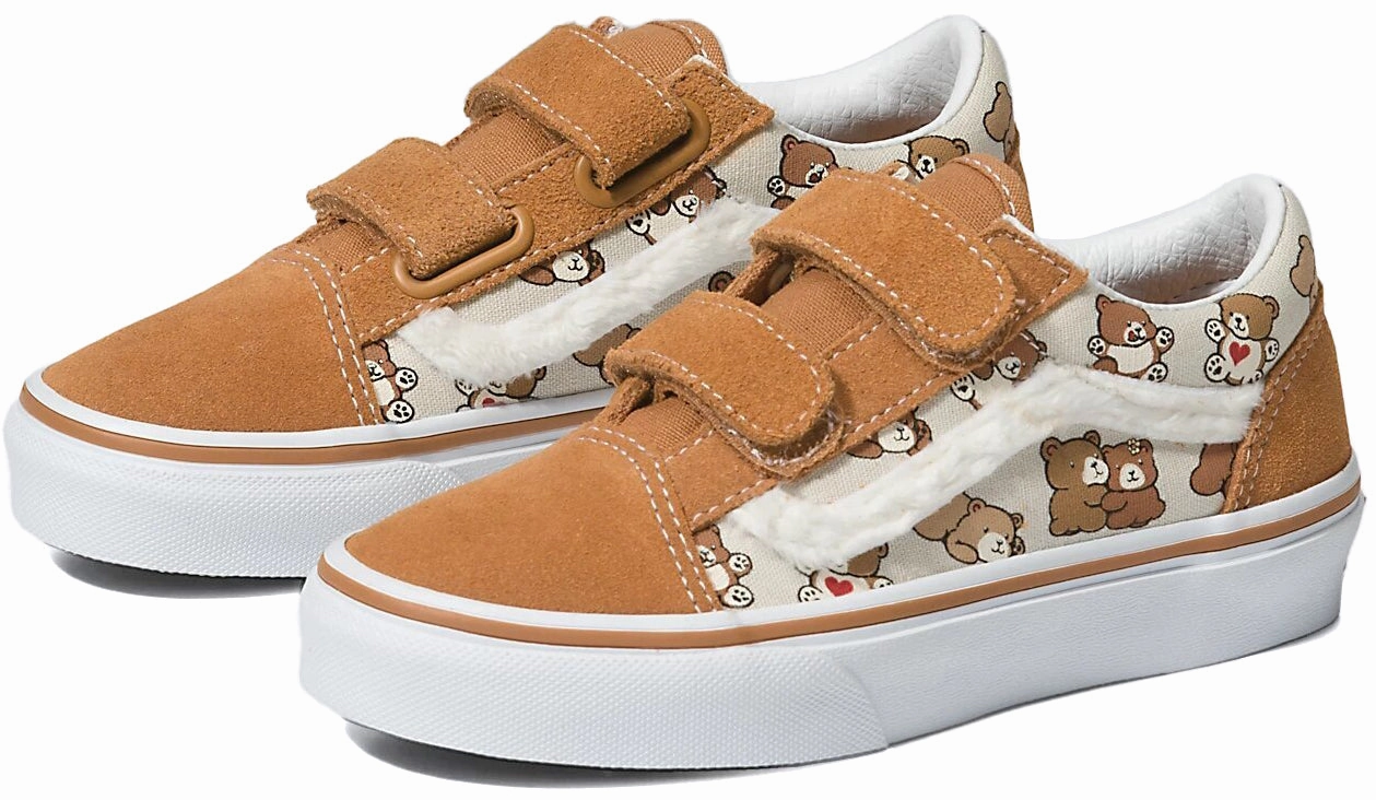 Eco-Friendly Canvas Tote Bag Vans Kids Old Skool V Bear Hugs Brown/Multi