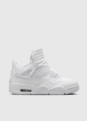 Designed For Movement Exclusive Launch Women's Air Jordan 4 Net 'Triple White' Sneakers Vinyl Casual