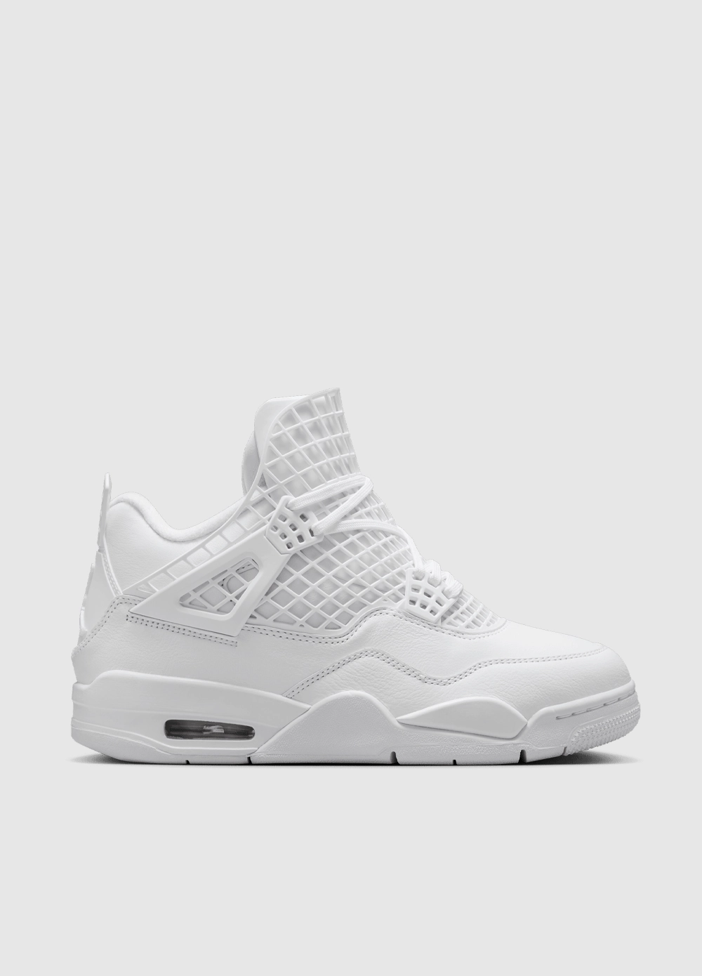 Designed For Movement Exclusive Launch Women's Air Jordan 4 Net 'Triple White' Sneakers Vinyl Casual