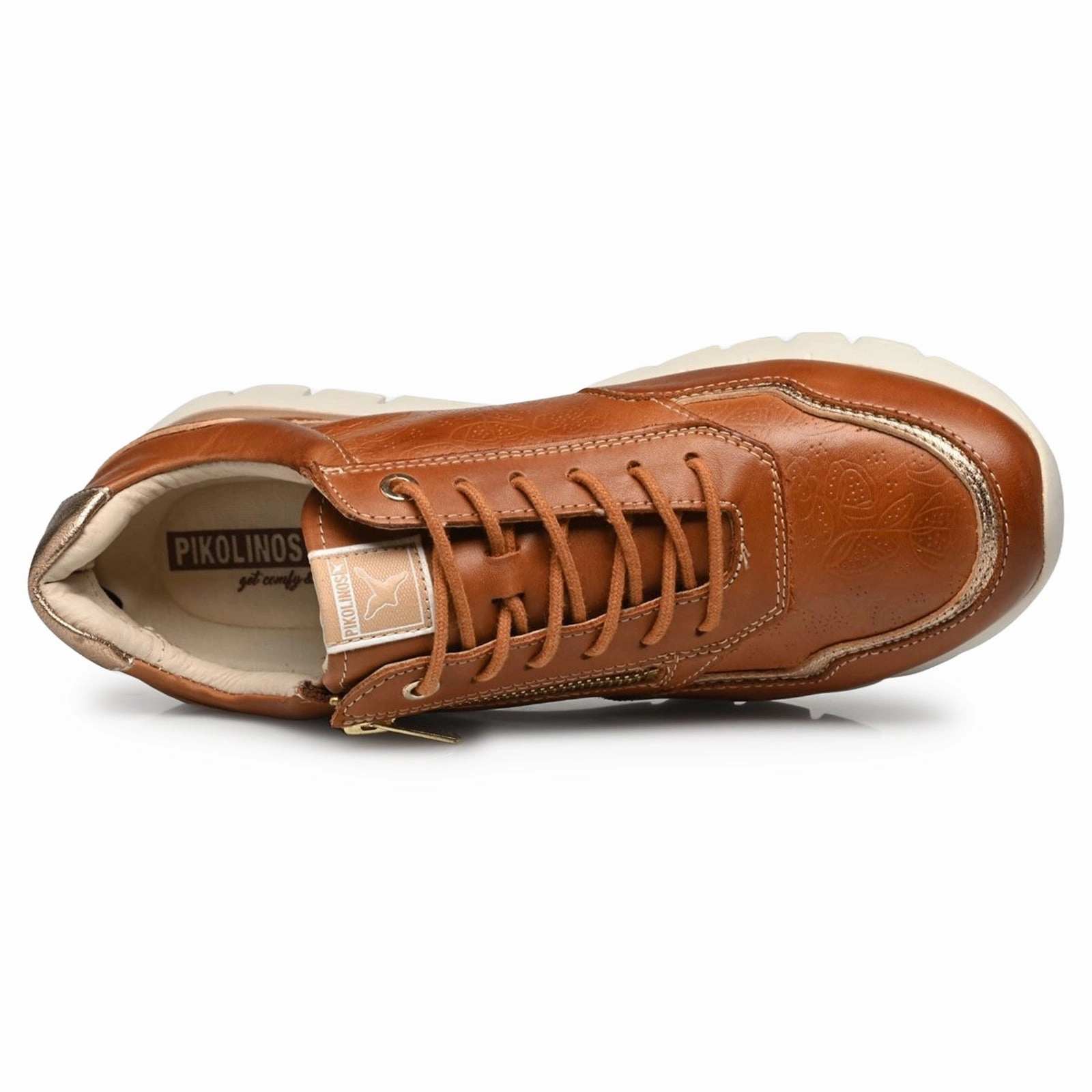 Pikolinos Cantabria W4R-6994 Leather Women's Comfort Brandy Trainers Optimized For Daily Use, Handbag With Multiple Pockets