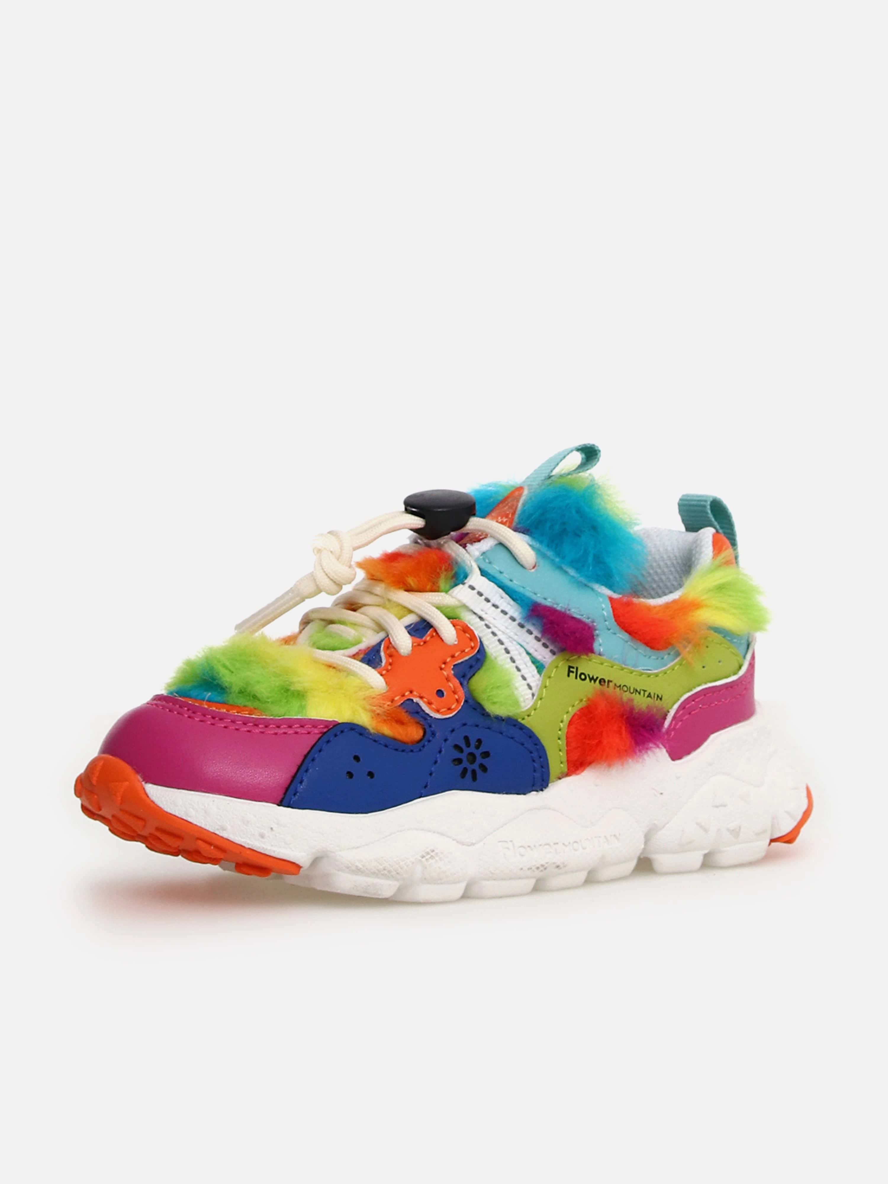 Where Comfort Meets Performance, Raffia Woven Summer Bag Flower Mountain Kids Yamano 3 Trainers in Multicolour