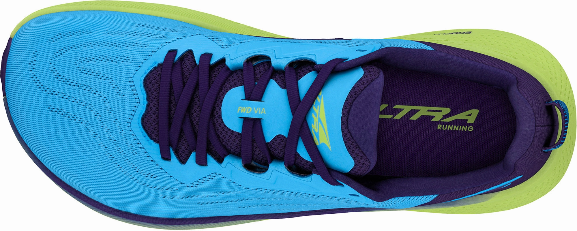 Altra FWD VIA Mens Running Shoes - Blue Metallic Leather, Strap Pad