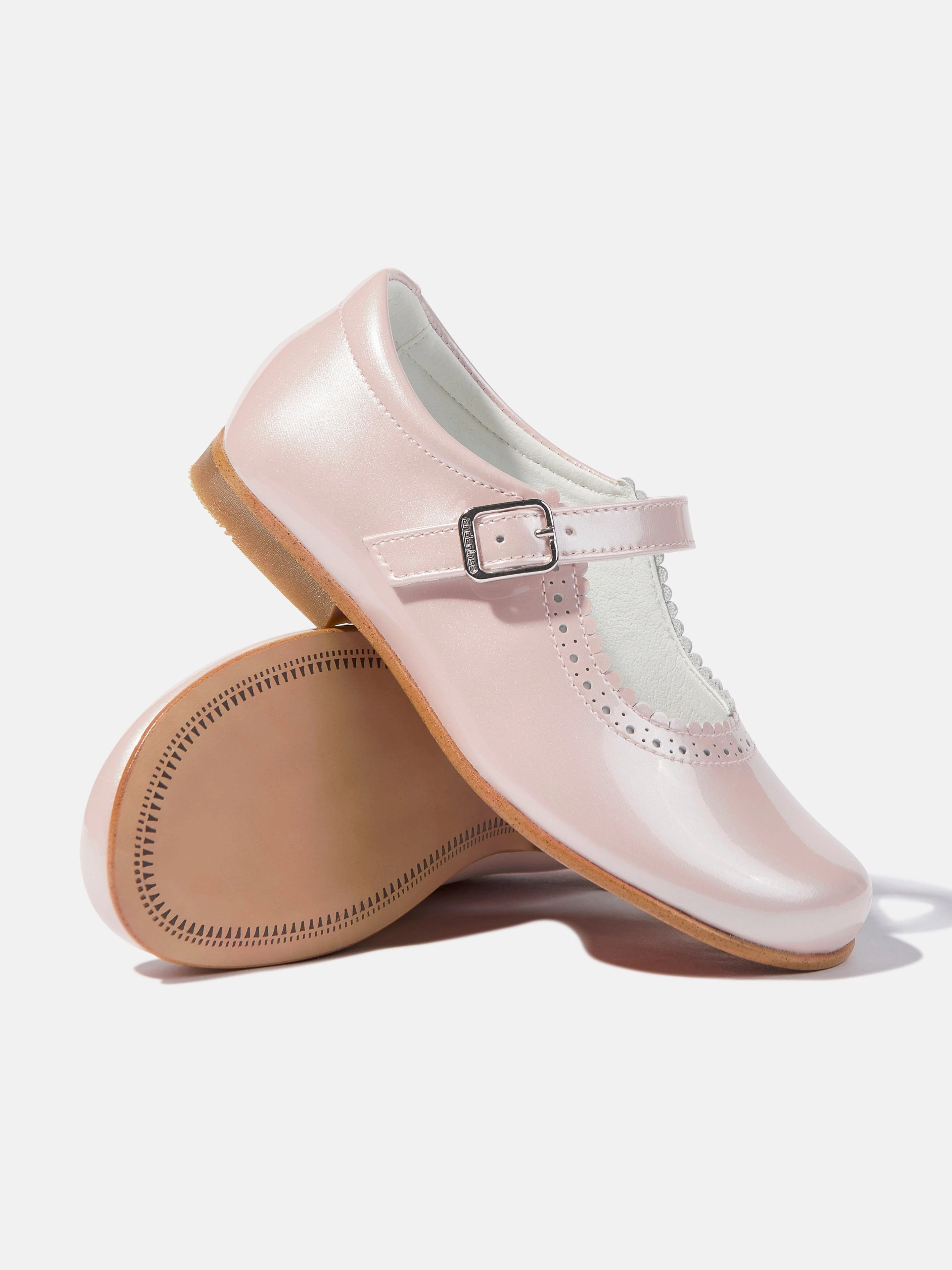 Andanines Girls Patent Leather Mary Jane Shoes in Pink Anti-Slip Grip, Backpack With Usb Charging Port, Reinforced Base