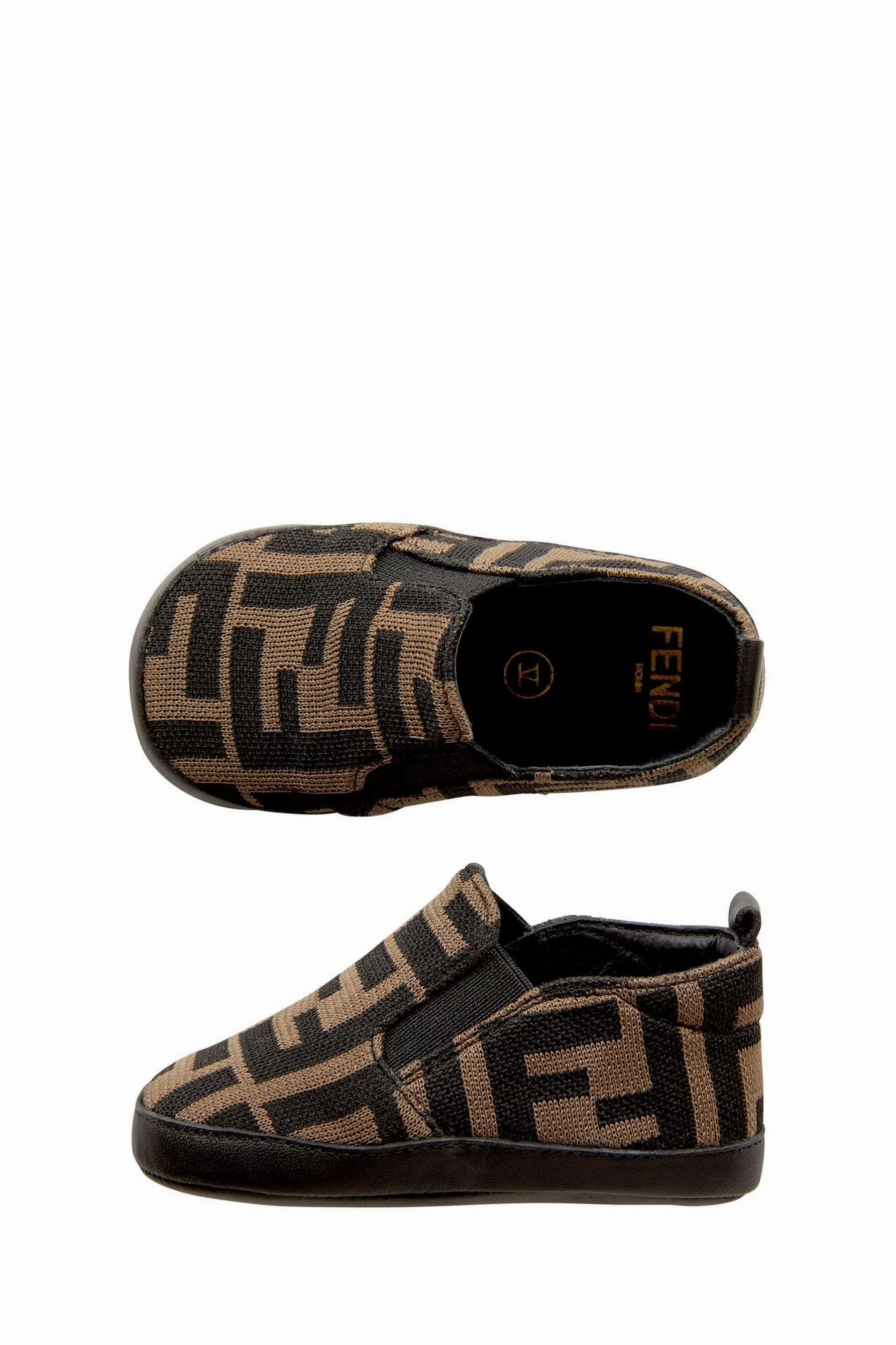 Fendi Baby Boys FF Logo Slip On Shoes in Brown Bold In Every Way, Made For Adventure, Outfit For The Weekend