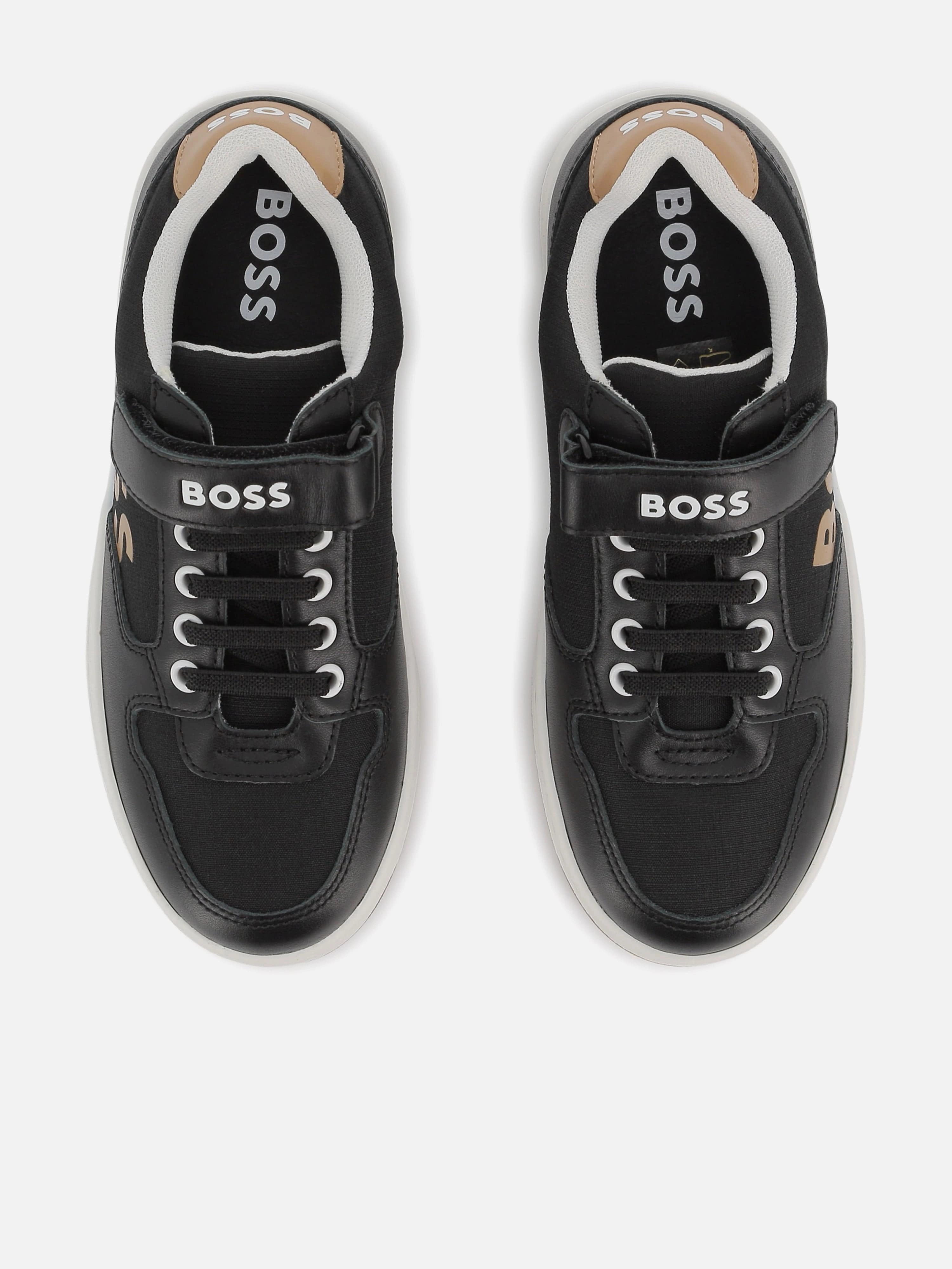 Strap Pad, TodayS Special, Magnetic Snap BOSS Boys Logo Trainers in Black