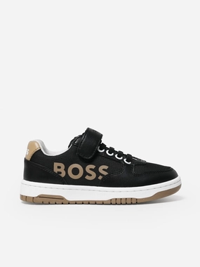 Multi-Purpose Use First-Class Quality BOSS Boys Logo Trainers in Black Luxury offer