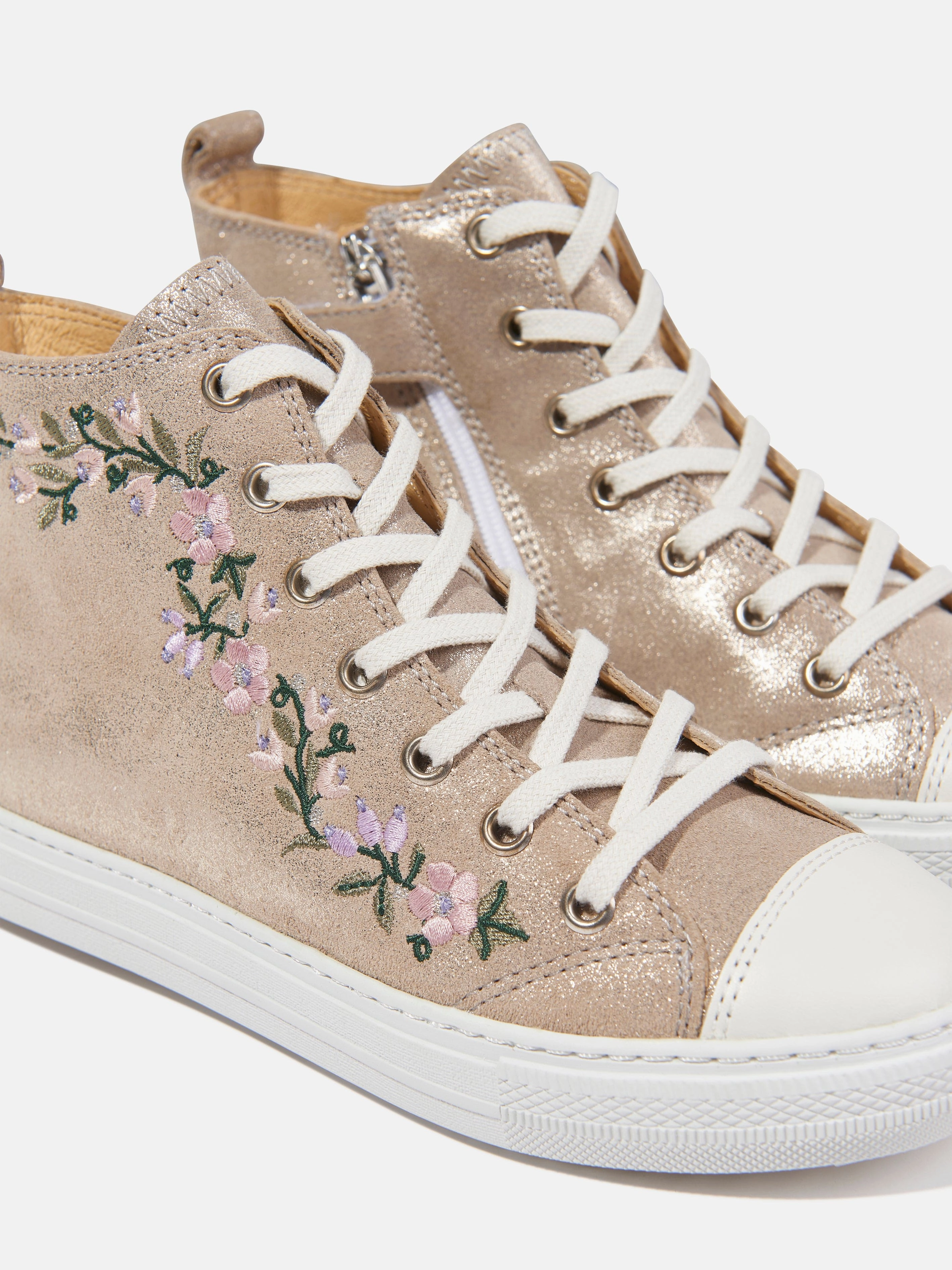 All-Day Comfort Pom D'Api Girls Swag Brodi High Top Trainers in Gold