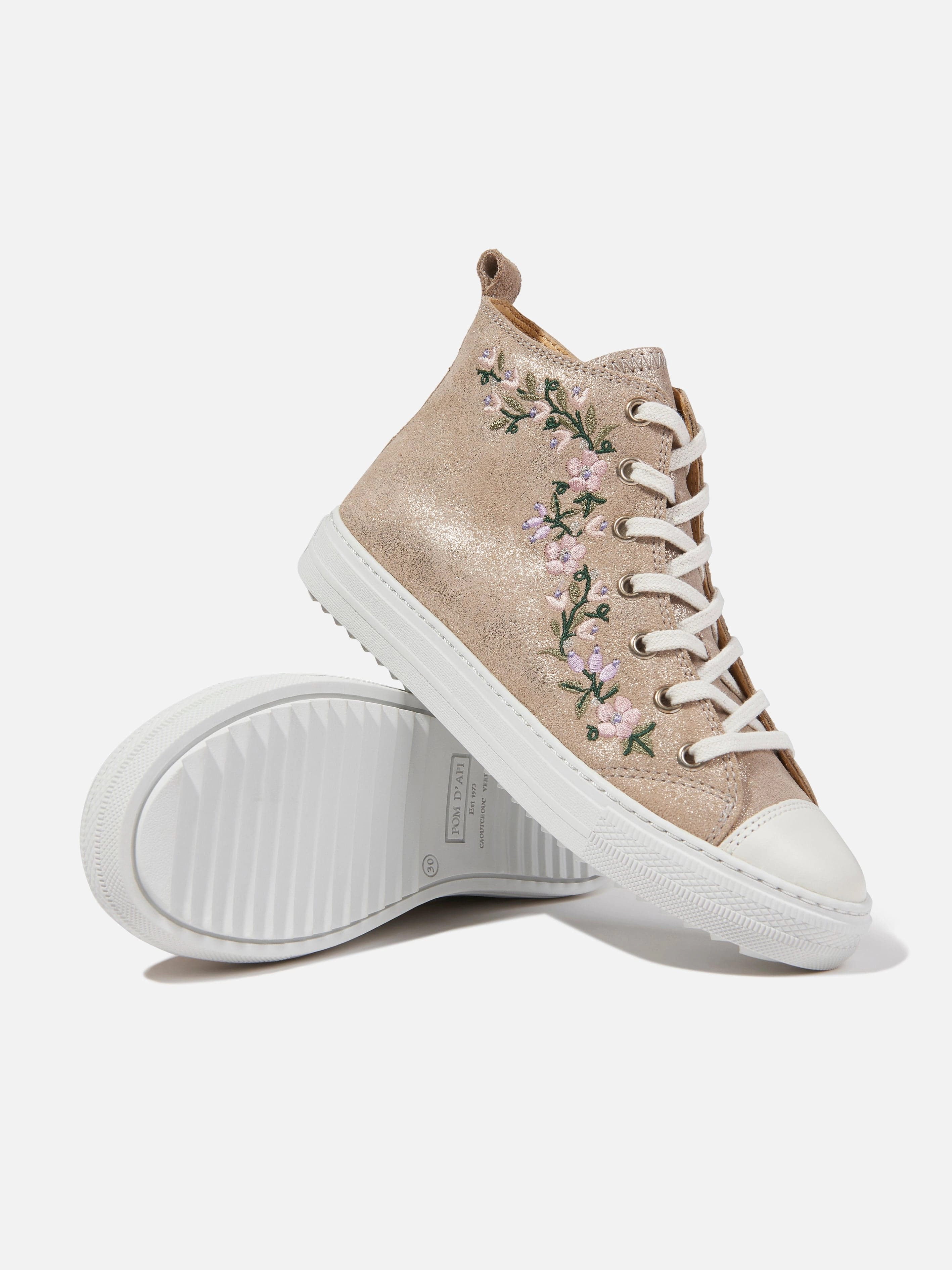 EditorS Pick Pom D'Api Girls Swag Brodi High Top Trainers in Gold Designer Leather Handbag For Women