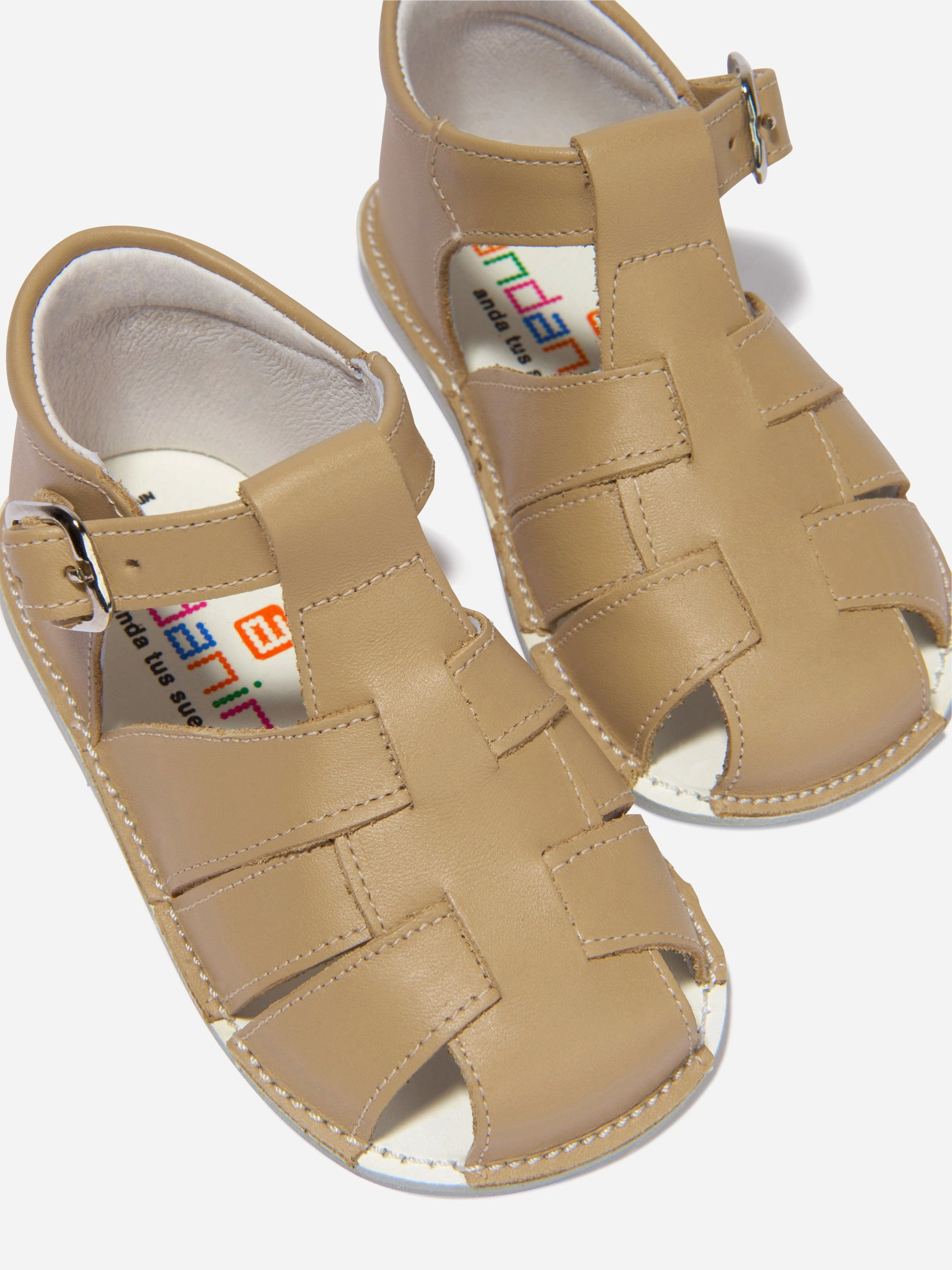 Andanines Baby Buckle Strap Sandals in Brown Ready To Ship, For City Or Trail