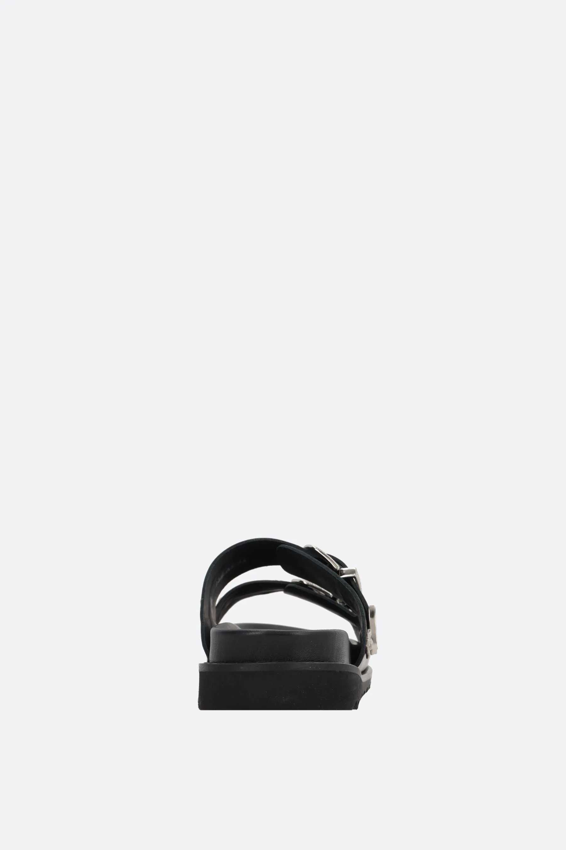 flat sandal in smooth leather with studs