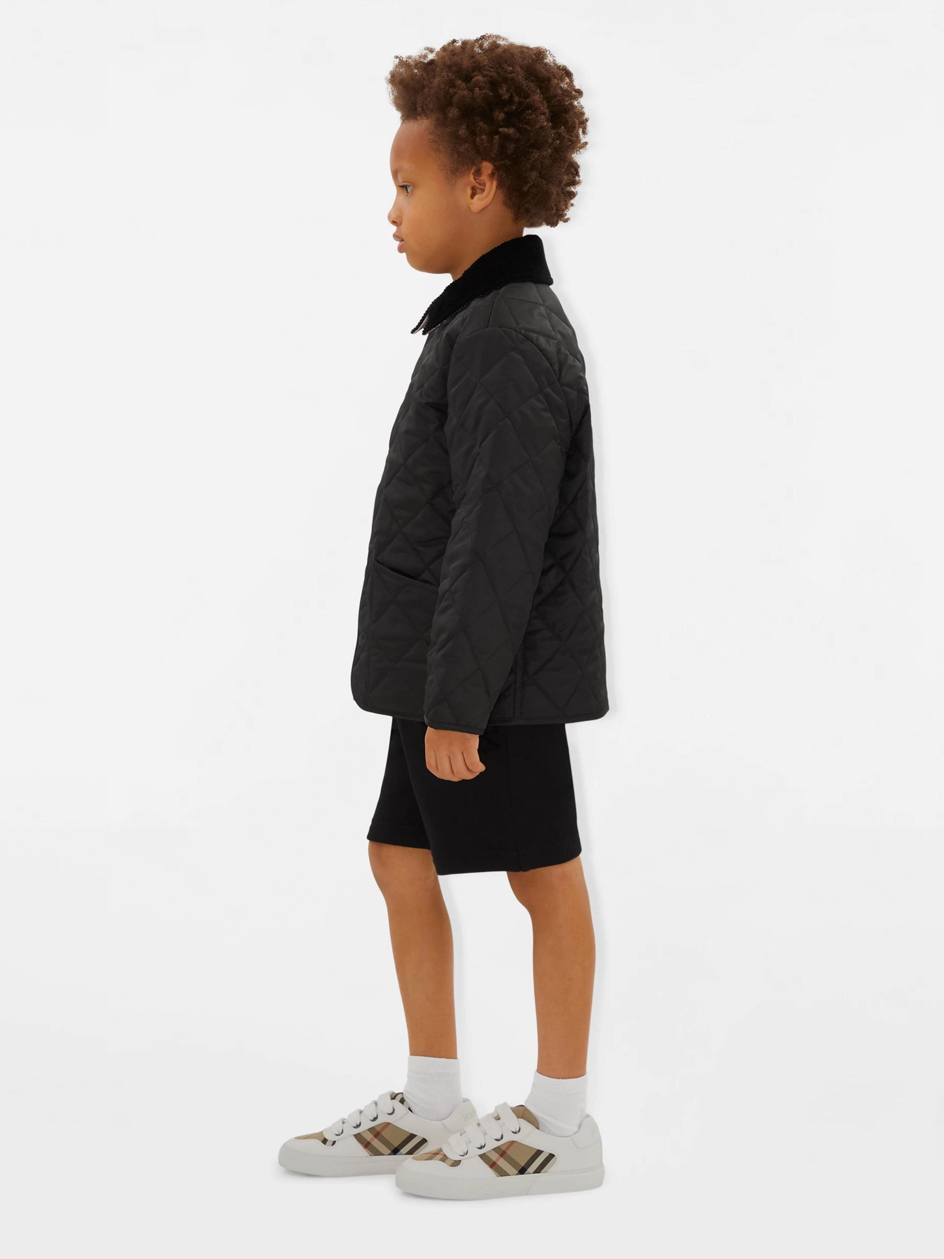 Mesh, Soft And Breathable Burberry Kids Noah Check Strap Trainers in White