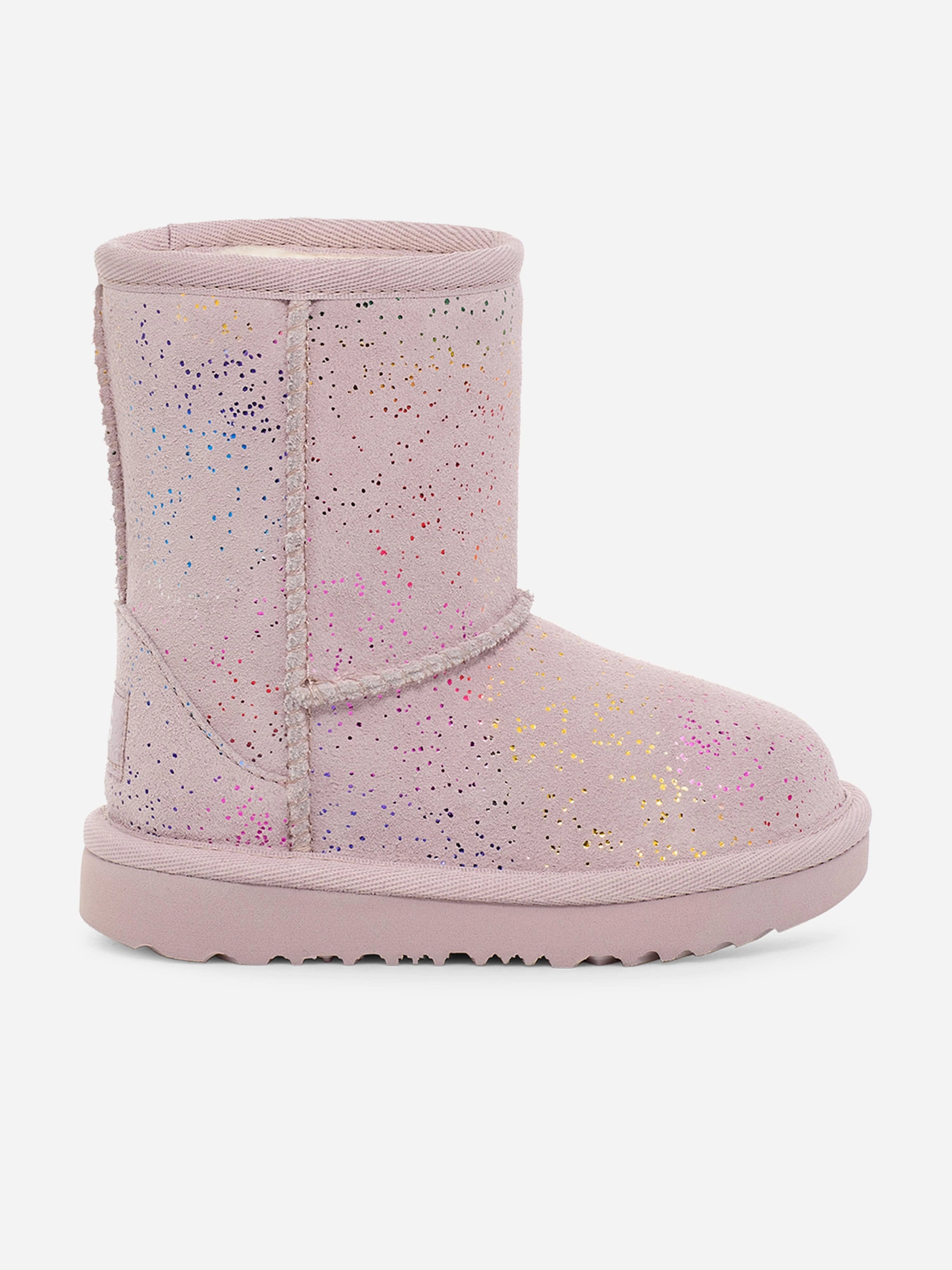 Floral pattern discount UGG Girls Classic II Shimmer Sky Boots in Purple Exclusive promotion Faux Leather