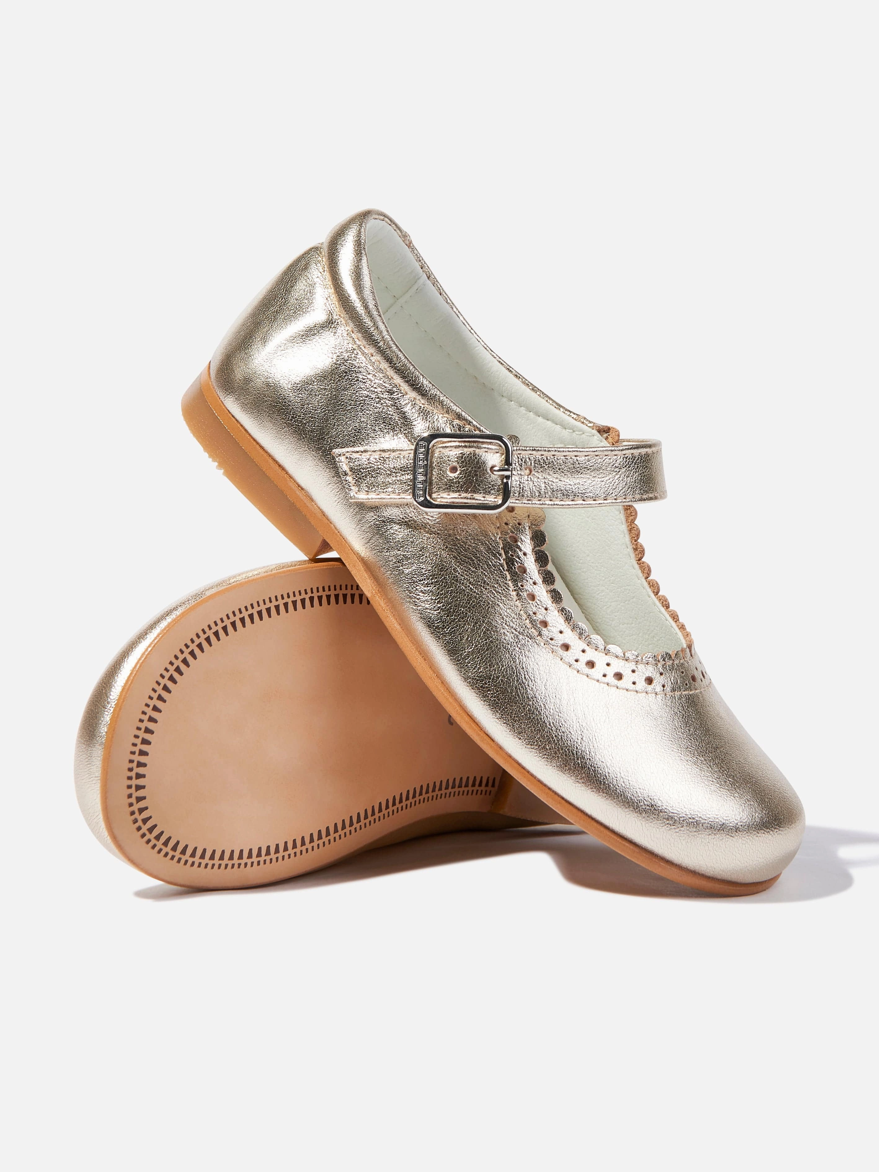 Vegan Leather Shoulder Bag, Click. Shop. Done., Built For The Long Haul Andanines Girls Scalloped Edge Mary Jane Shoes in Gold