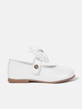 Ultra-Soft Texture, Be The First To Own, Buy What You Love Gift card promotion Andanines Girls Patent Leather Bow Shoes in White Cutting-Edge