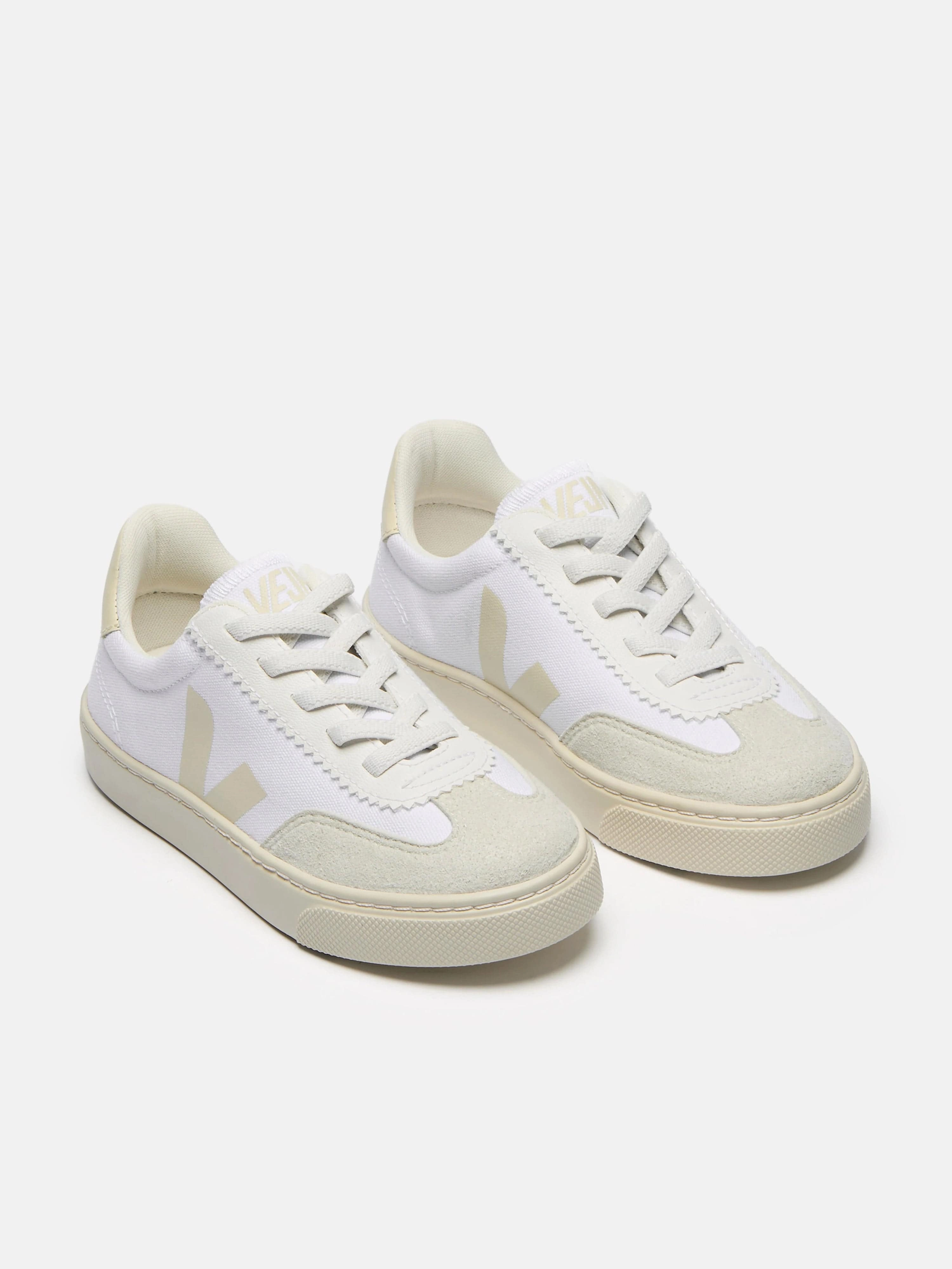 Minimalist Vibe Veja Kids Canvas Small Volley Trainers in White