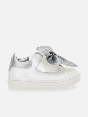 Shop Exclusive Styles, Laptop Compartment, Weather-Resistant Gift with purchase Monnalisa Girls Leather Bow Trainers in Ivory Worry-Free After-Sale