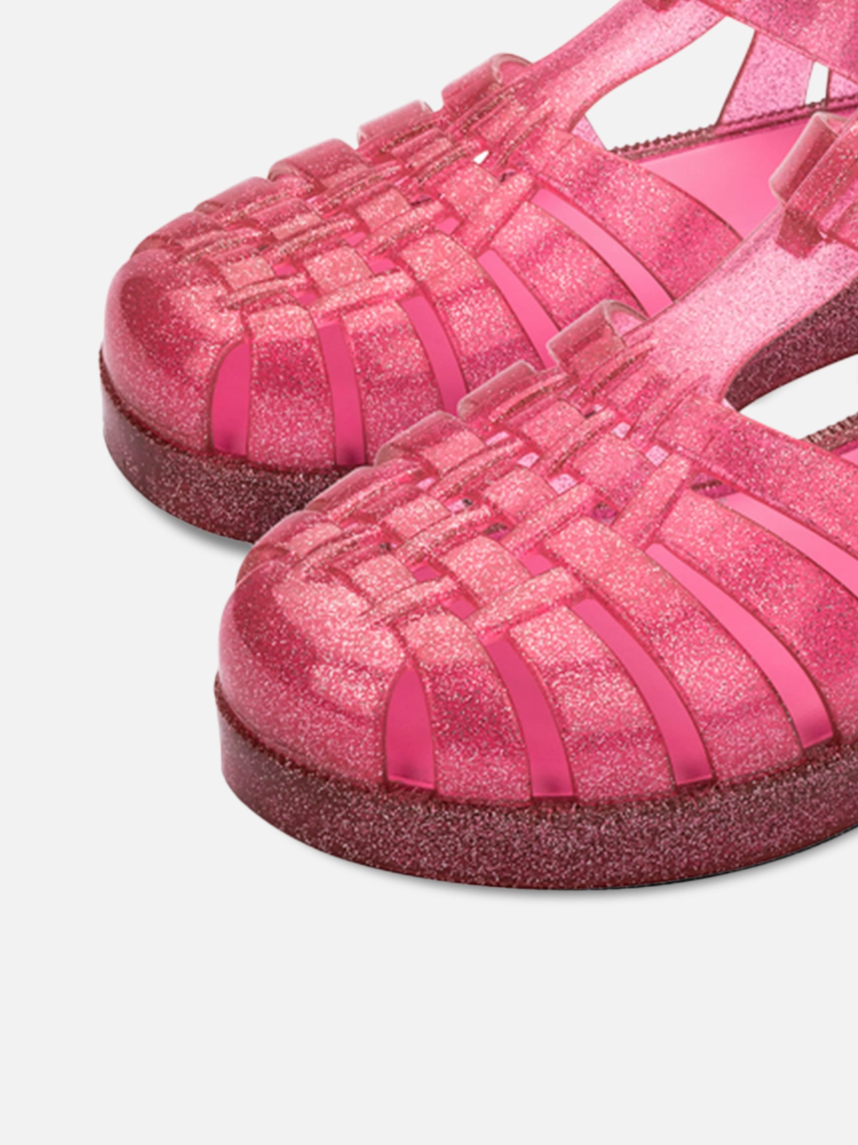 Tailored Just For You Mini Melissa Girls Possession Shiny Sandals in Pink