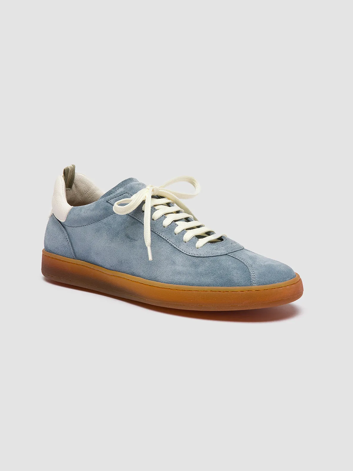HALO 001 - Light Blue Leather and Suede Sneakers