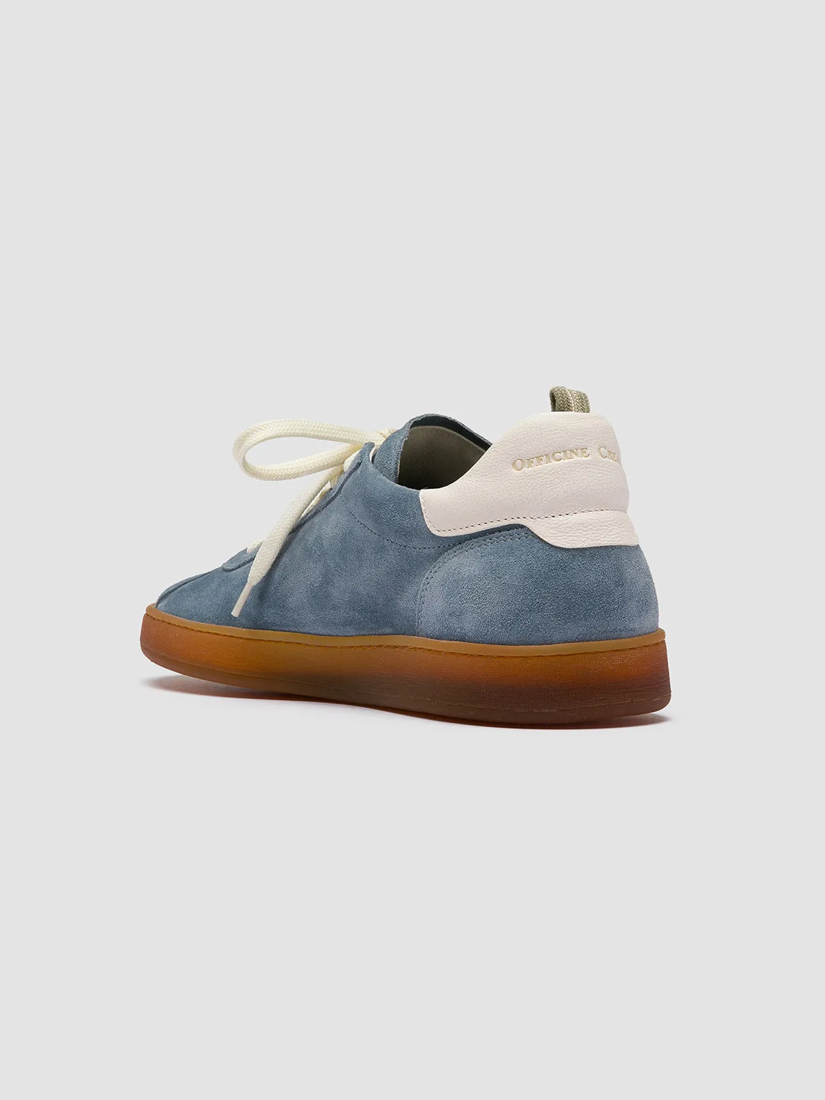 HALO 001 - Light Blue Leather and Suede Sneakers