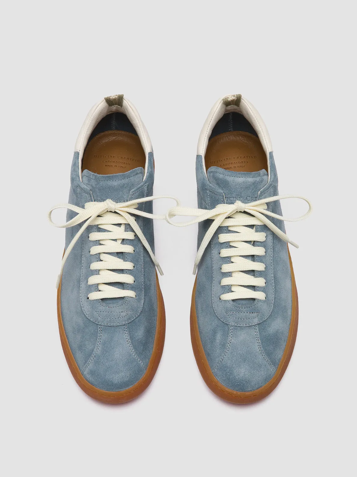 HALO 001 - Light Blue Leather and Suede Sneakers
