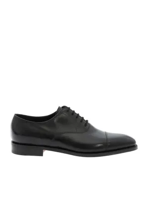 Hand-Sewn Black Calf Leather Oxford Shoes