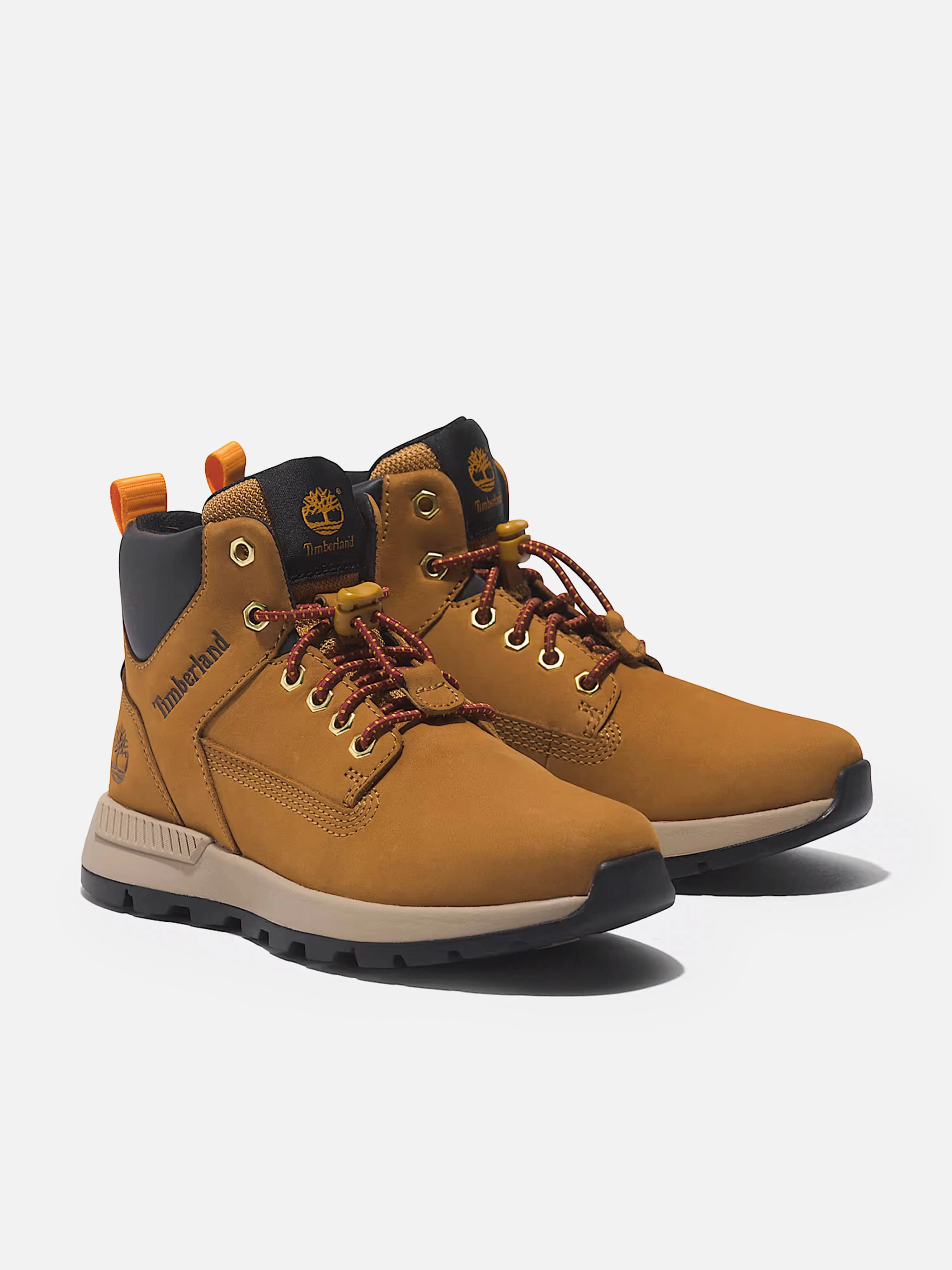 Right For You Timberland Boys Mid Lace-Up Trainers in Beige