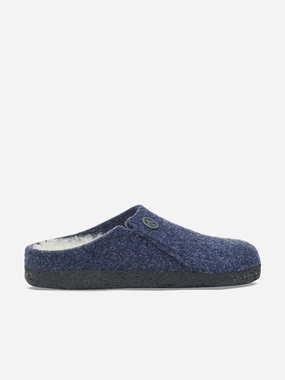 Strap Slider Health-promoting special BIRKENSTOCK Boys Zermatt Shearling Slippers in Navy Disposable product special