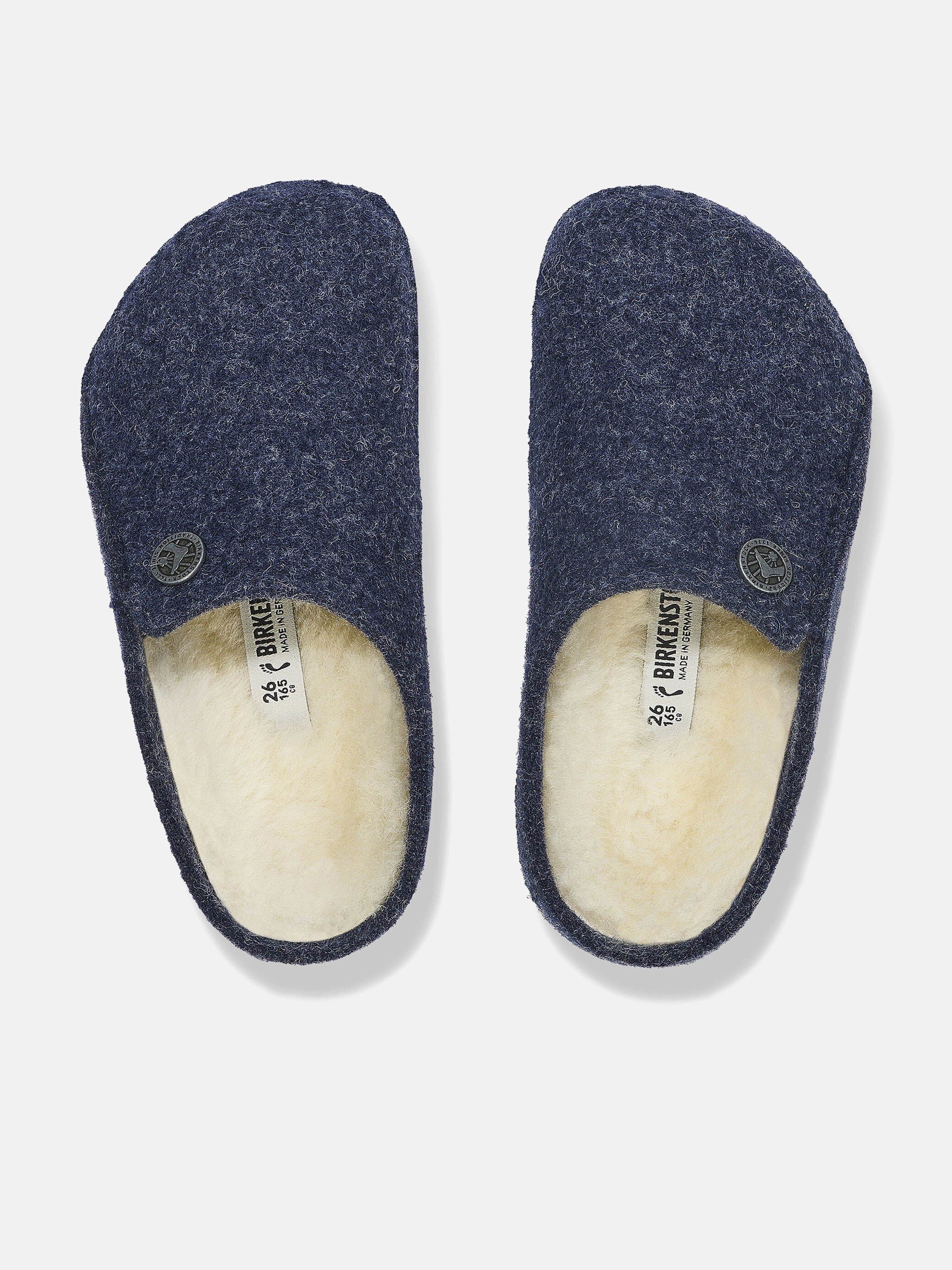 Timeless Look, Effortless Elegance BIRKENSTOCK Boys Zermatt Shearling Slippers in Navy