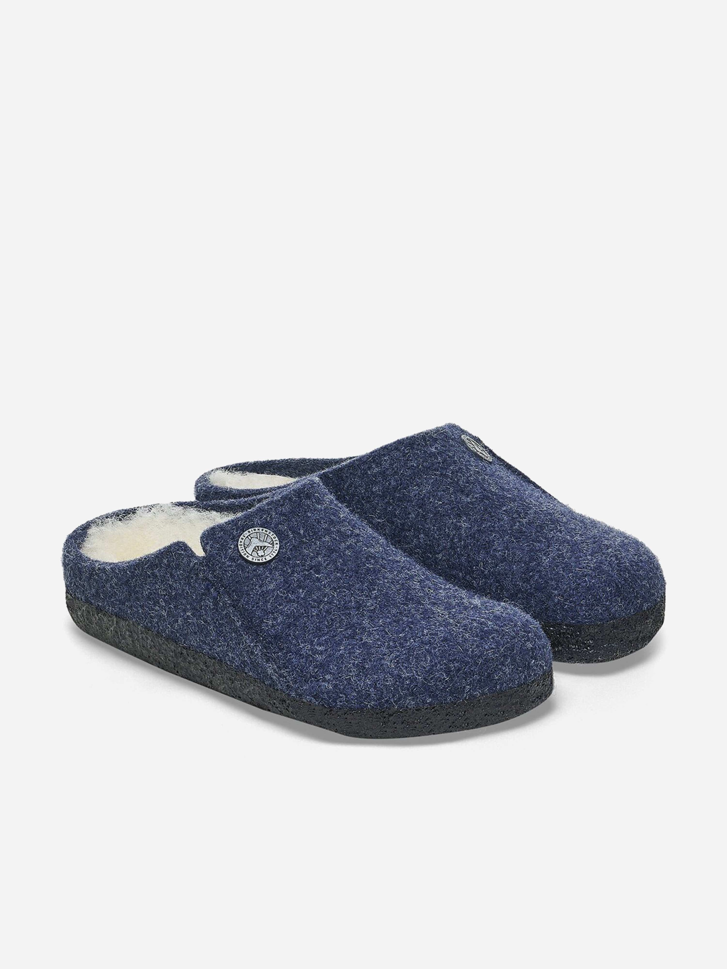 BIRKENSTOCK Boys Zermatt Shearling Slippers in Navy Next-Level Comfort