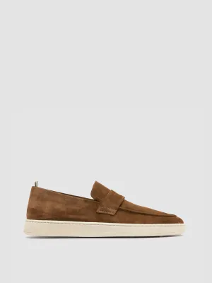 HERBIE 001 - Dark Brown Suede Penny Loafers