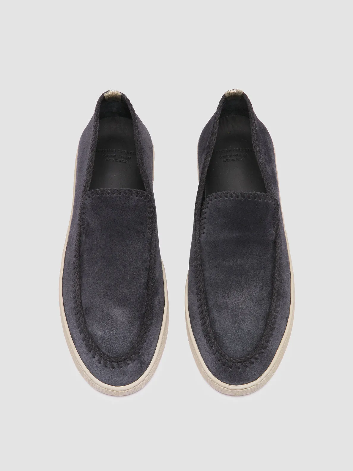HERBIE 011 - Navy Suede Penny Loafers