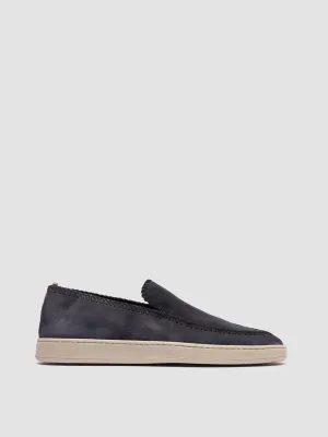 HERBIE 011 - Navy Suede Penny Loafers