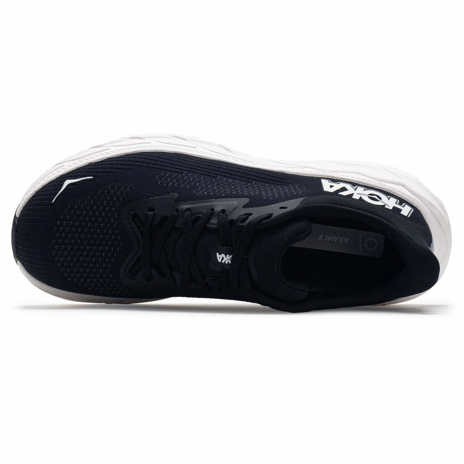 Hoka Arahi 7 Textile Women's Running Black White Trainers Magnetic Snap