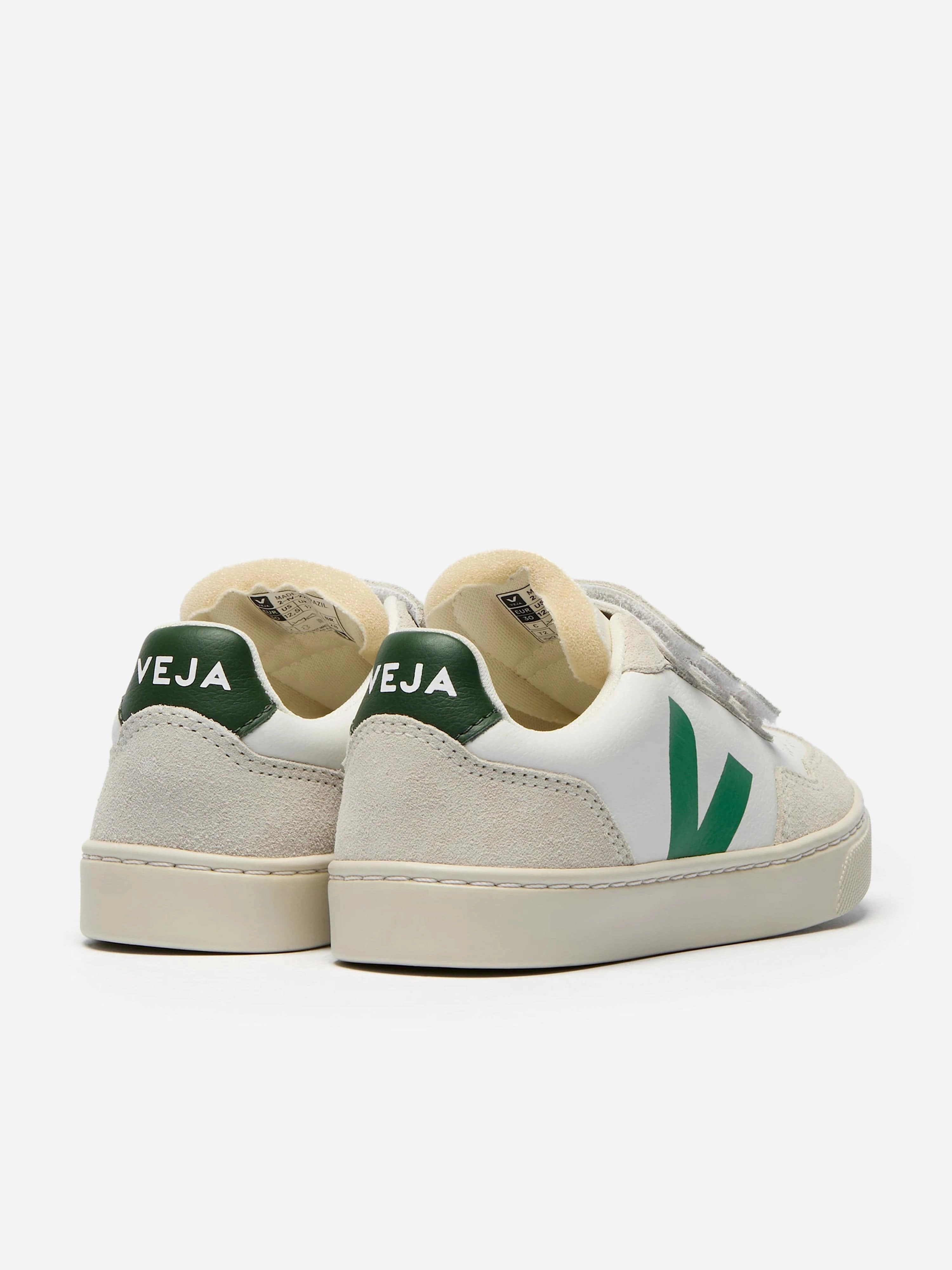 Compact And Powerful Veja Kids O.T Leather Small V-90 Trainers in White