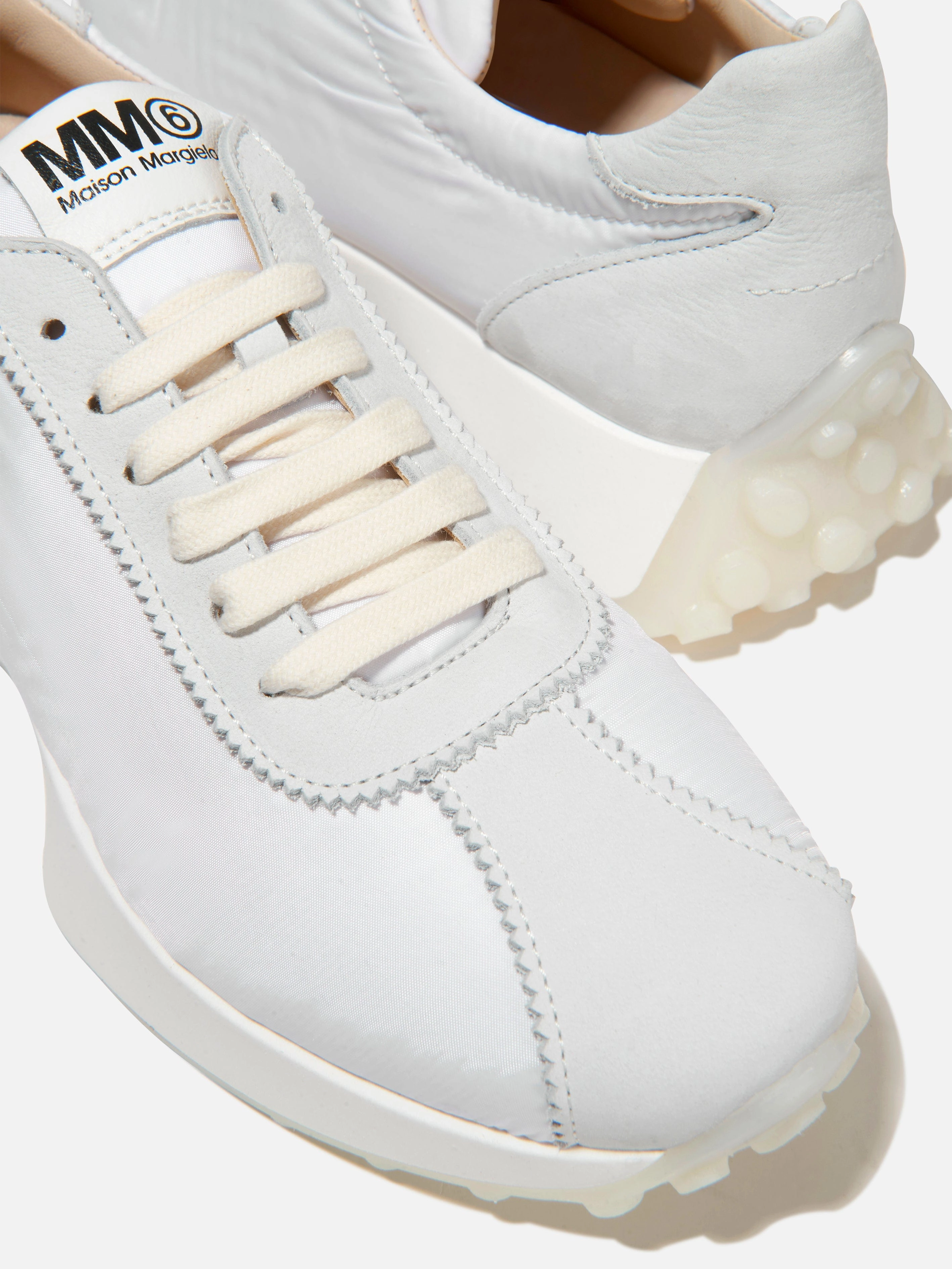 MM6 Maison Margiela Girls Leather Lace Up Trainers Elevate Every Day, Get It Today