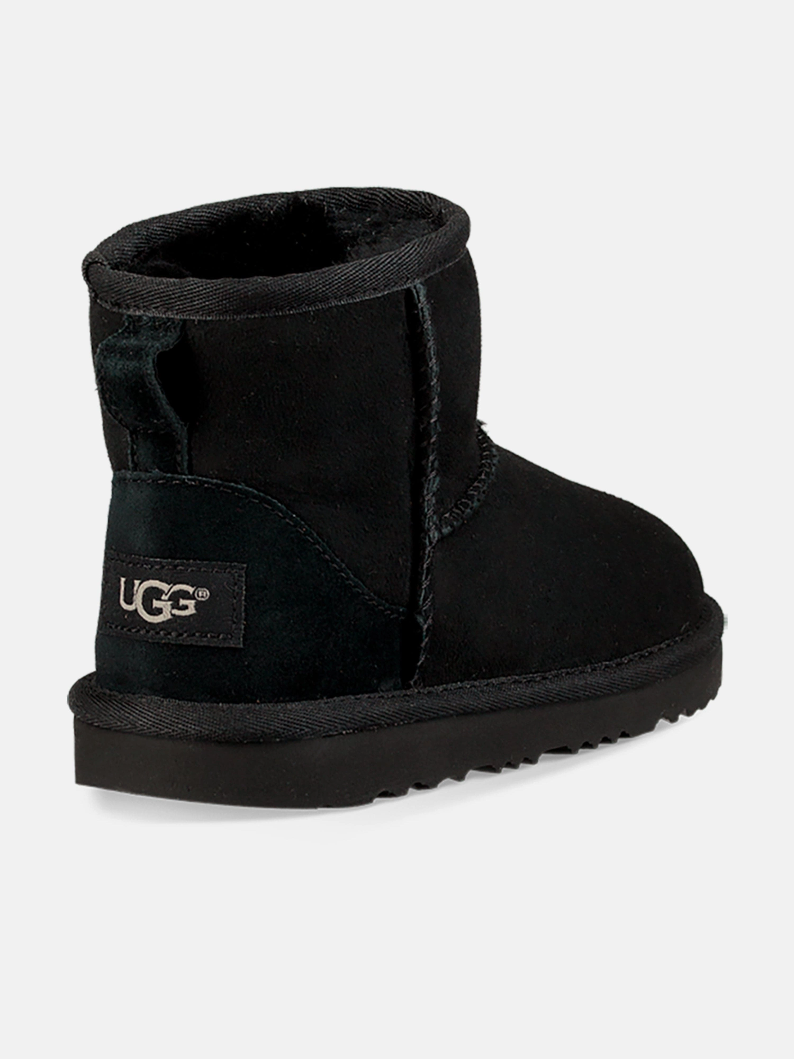 UGG Kids Classic Mini II Boots in Black Leather Satchel Handbag, Top Handle, Canvas Crossbody Bag For Travel